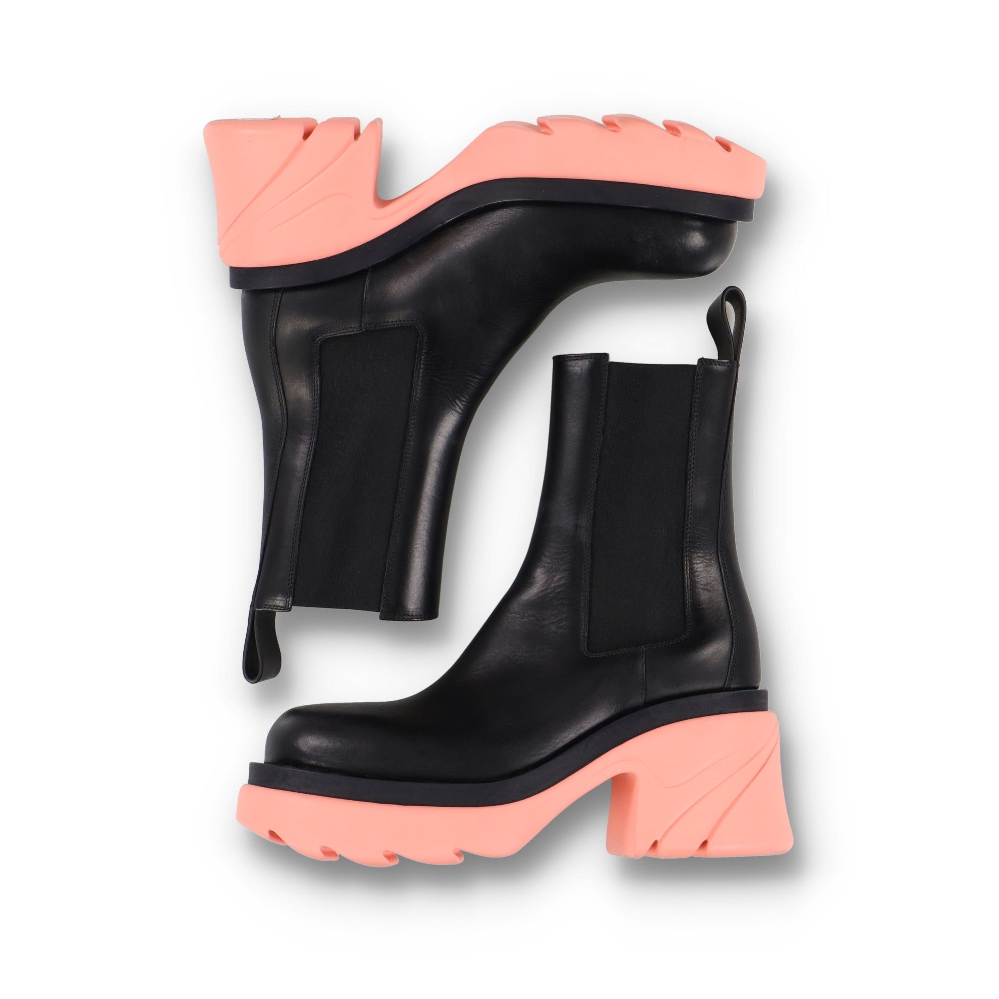 Bottega Veneta Flash Black Pink Leather Ankle Boots Size US 11 / IT 41 - 7 Thumbnail