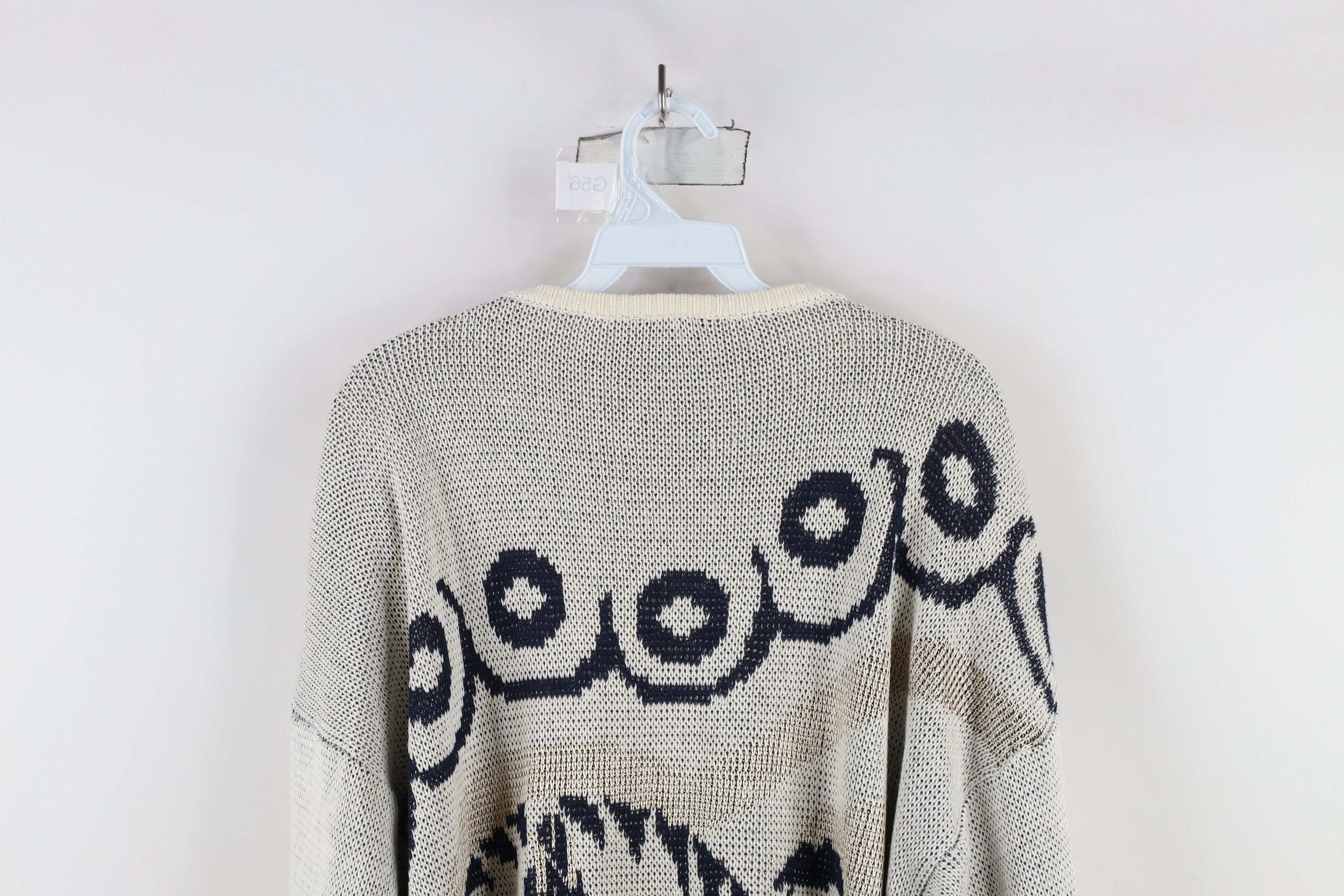 Vintage Vintage 90s Streetwear Abstract Compass Dolphin Knit Sweater Size L / US 10 / IT 46 - 12 Thumbnail