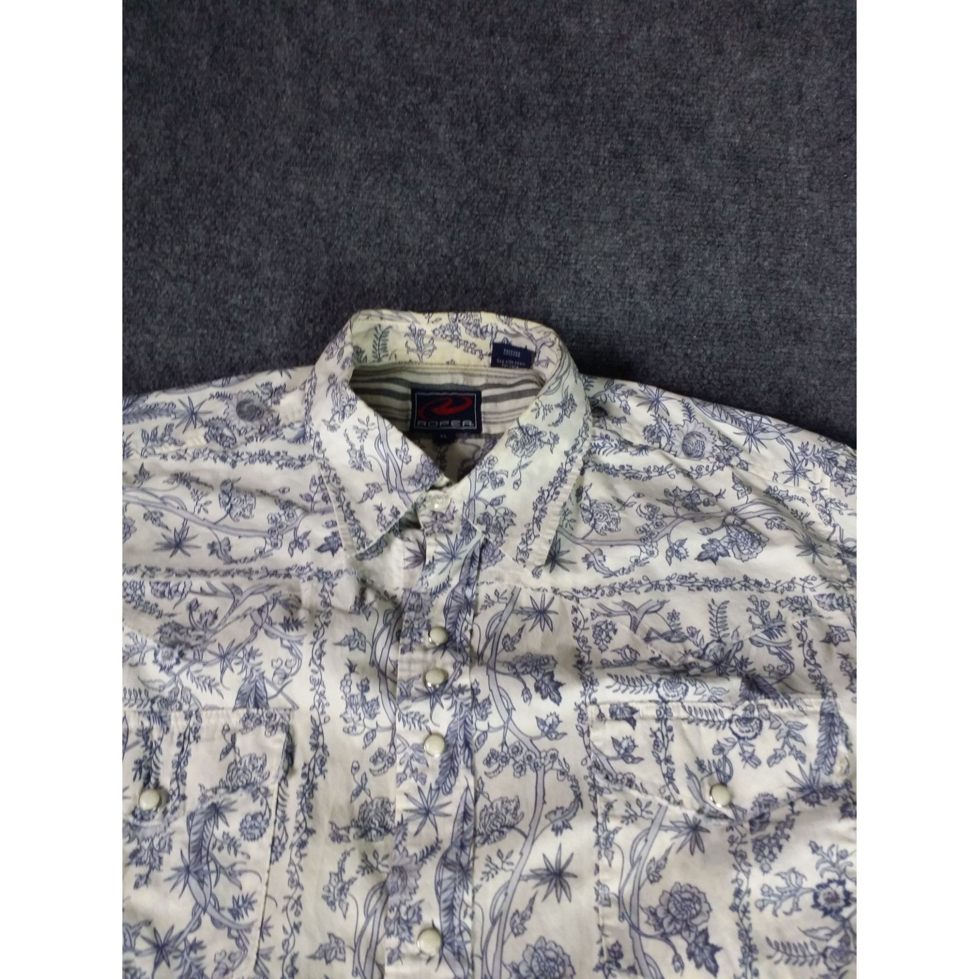 Roper Roper Pearl Snap Button Up Shirt Men Sz XL French Country To Size US XL / EU 56 / 4 - 2 Thumbnail