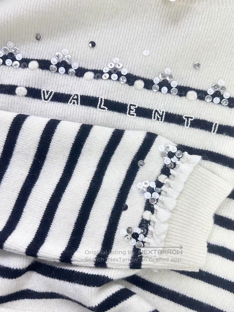 Valentino Valentino Beaded monogram striped knit Size S / US 4 / IT 40 - 3 Thumbnail