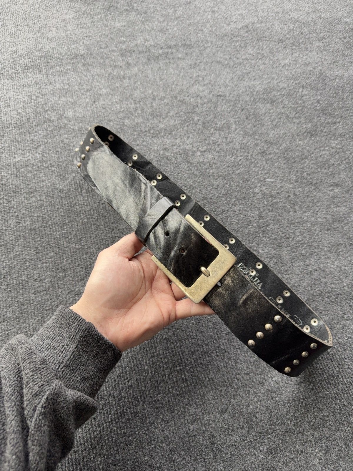Japanese Brand Vintage Avant Garde Studded Leather Belt Punk Grunge Y2K Size ONE SIZE - 2 Thumbnail