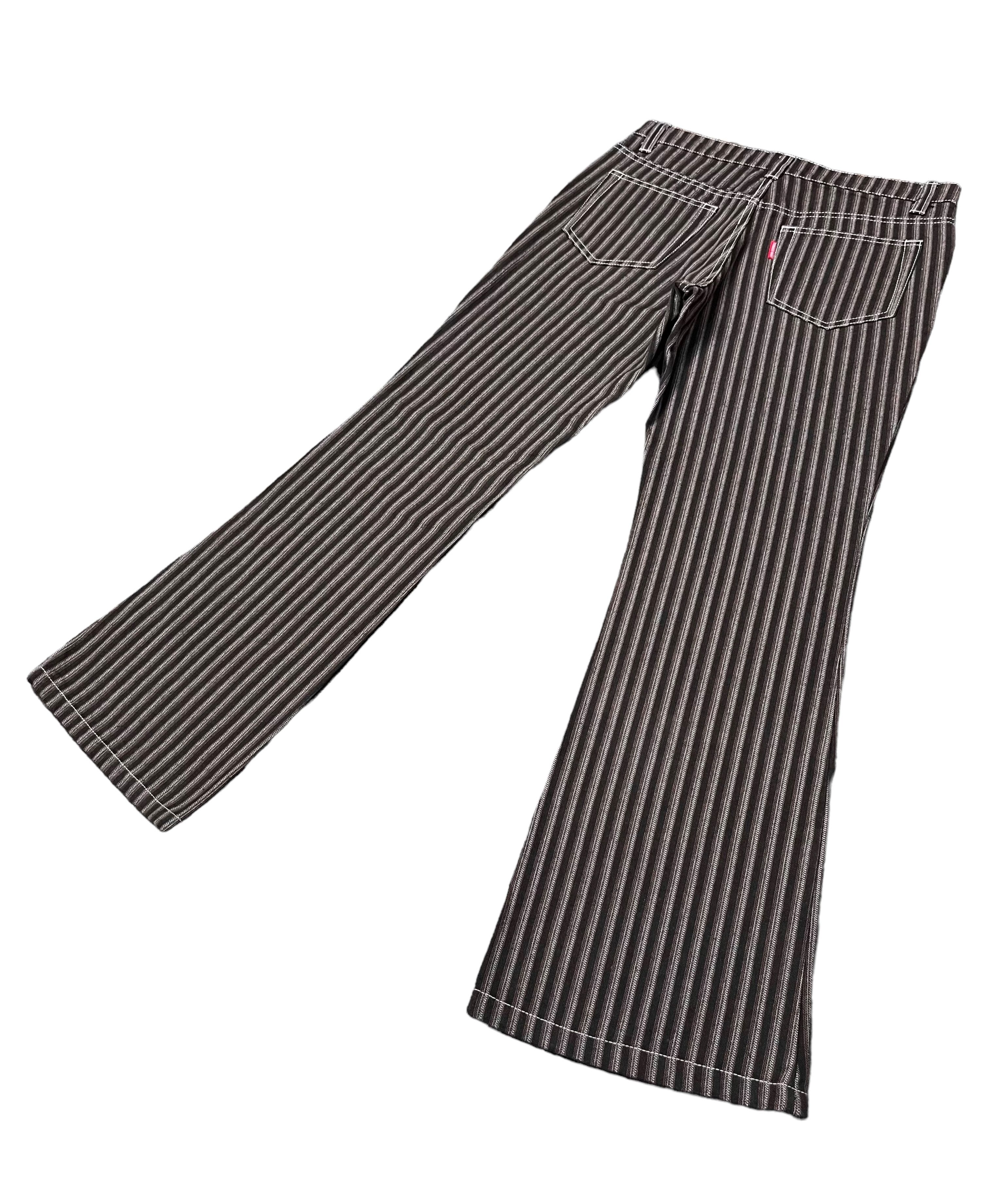 Tornado Mart FYE FLARE🔥VINTAGE TORNADO MART JAPAN Hickory Stripes Denim Size US 31 - 4 Thumbnail