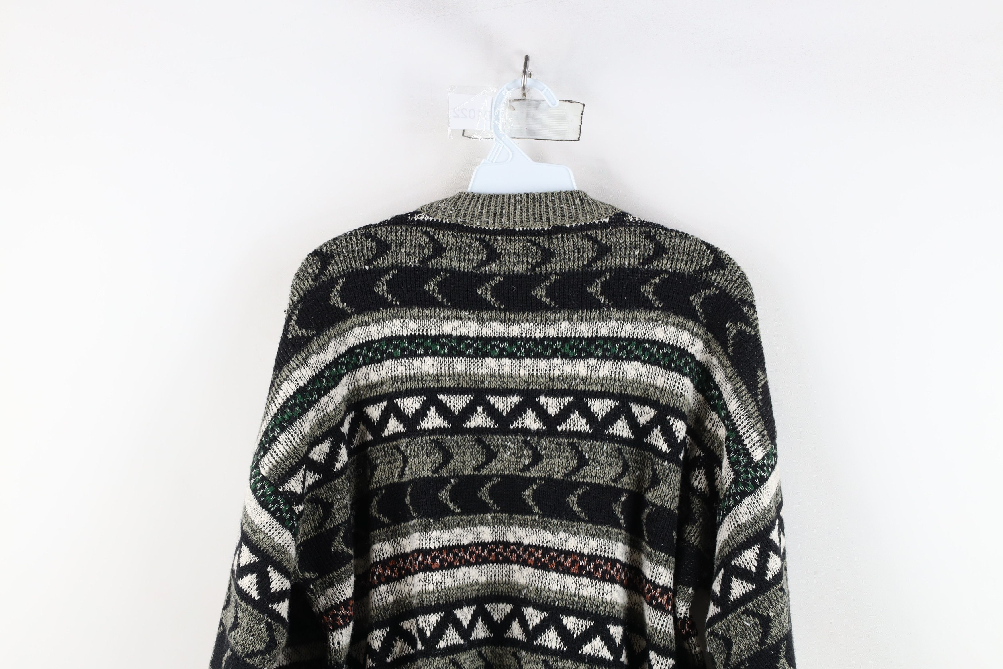 Vintage Vintage 90s Coogi Style Geometric Striped Knit Sweater Size US L / EU 52-54 / 3 - 7 Thumbnail