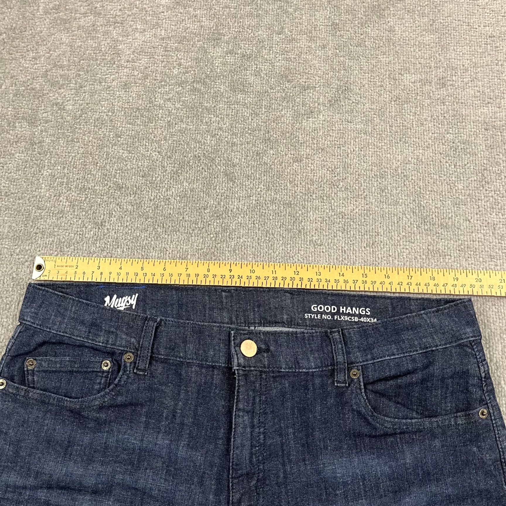 Denime Mugsy Jeans Men 40 x 31 Blue Straight Leg Stretch Denim Casual Pants Size US 40 / EU 56 - 6 Thumbnail