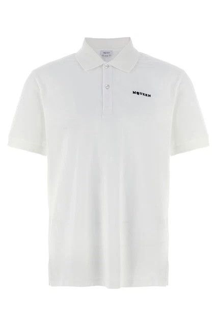 ALEXANDER MCQUEEN White Cotton Polo Shirt New & Authentic