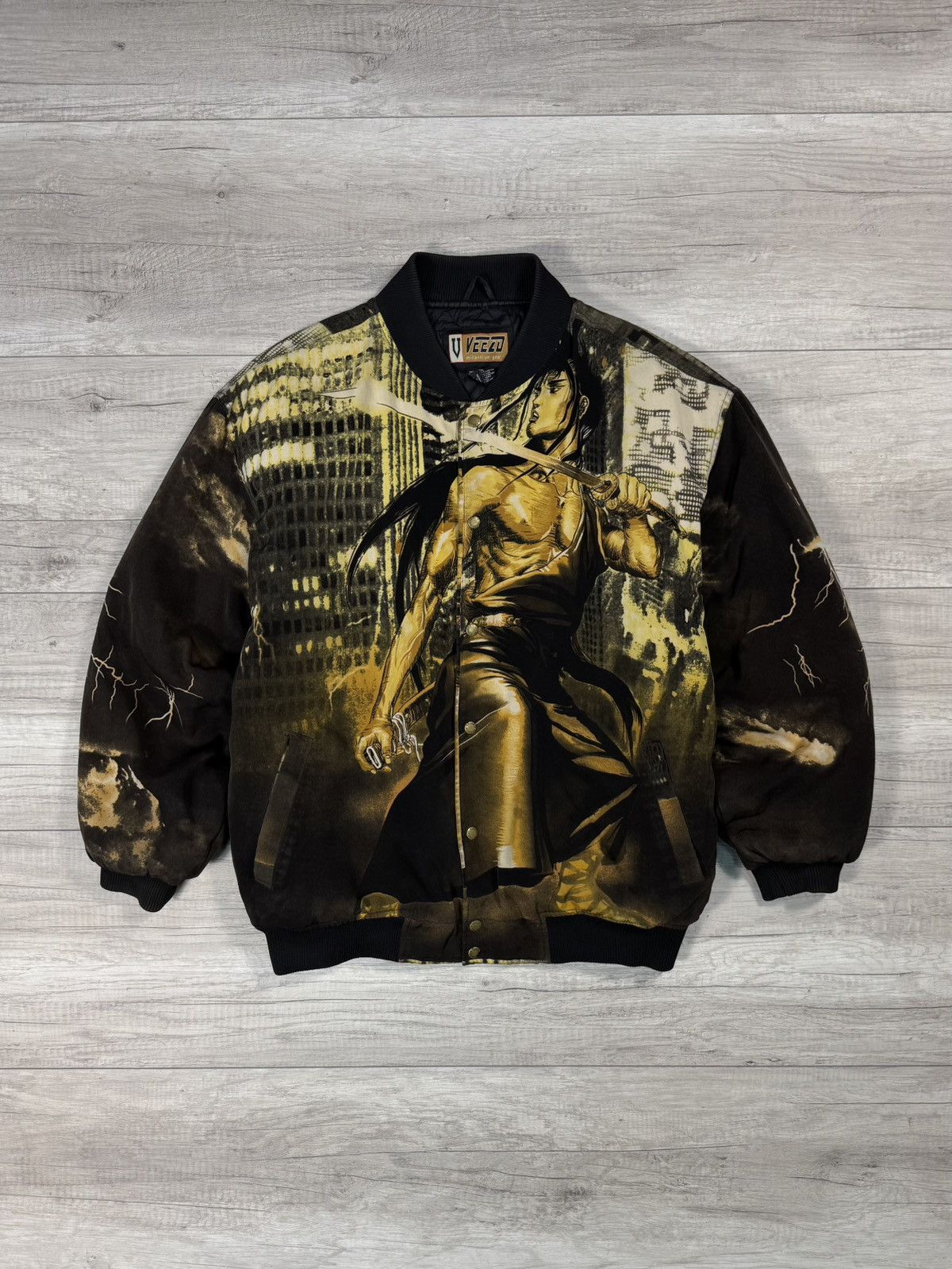 Japanese Brand Veezo Made In Korea Puffer Bomber Vagabond Retro Anime Promo Size US XXL / EU 58 / 5 - 1 Thumbnail