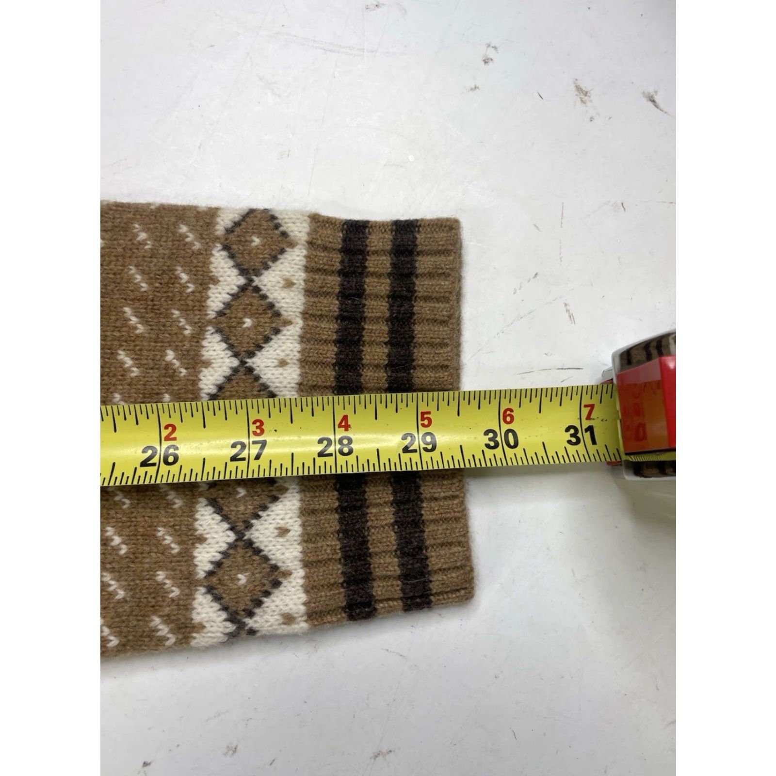 Vintage VINTAGE L.L. Bean Signature Cardigan Sweater Women XL Wool Blend Belted Pockets Shawl Collar Brown Beige White Winter Autumn Fall Size XL / US 12-14 / IT 48-50 - 3 Thumbnail