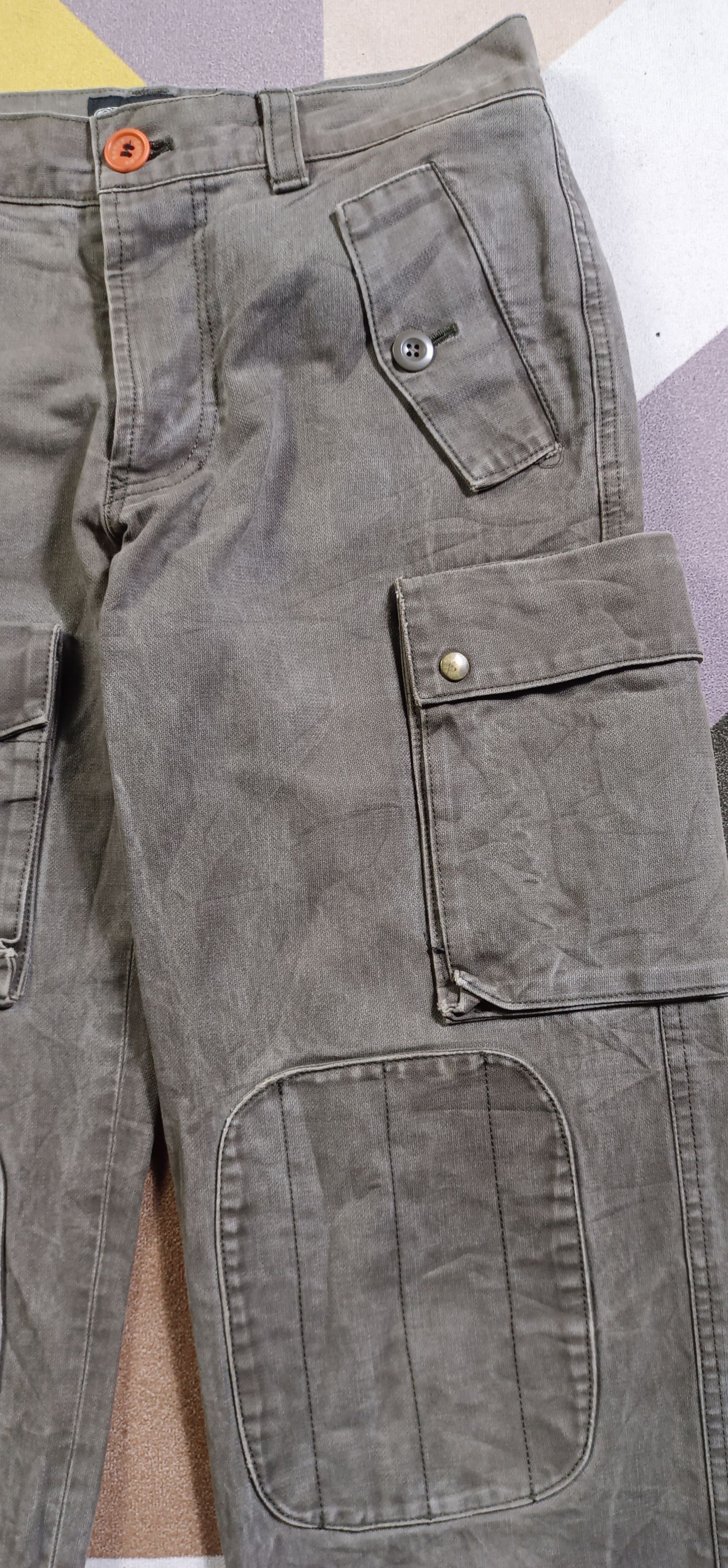 14th Addiction × Henry Cotton's × KMRii Vintage🔥Henry Cottons "Luva Tram"Tactical Multi Pocket Size US 31 - 3 Thumbnail