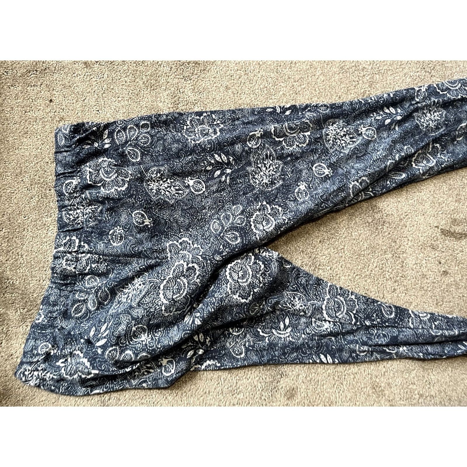 Lucky Brand Lucky Brand Pants Womens Lounge Drawstring Pockets Blue Floral Medium Size 32" / US 10 / IT 46 - 4 Thumbnail