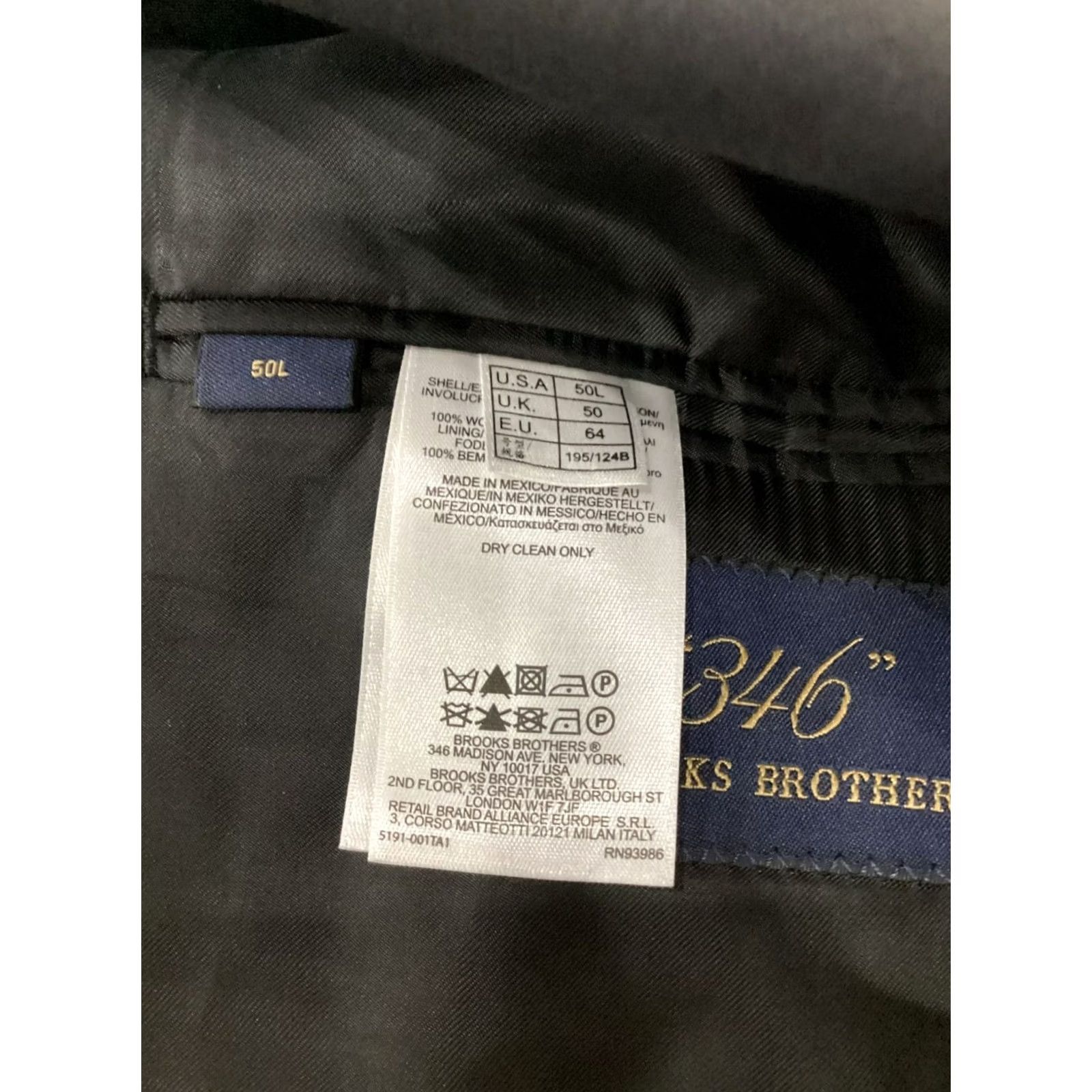 Brooks Brothers 346 Brooks Brothers Suit Coat Mens 50 Black Wool Tuxedo Jacket Regular Formal Suit Jacket Size 50R - 5 Thumbnail