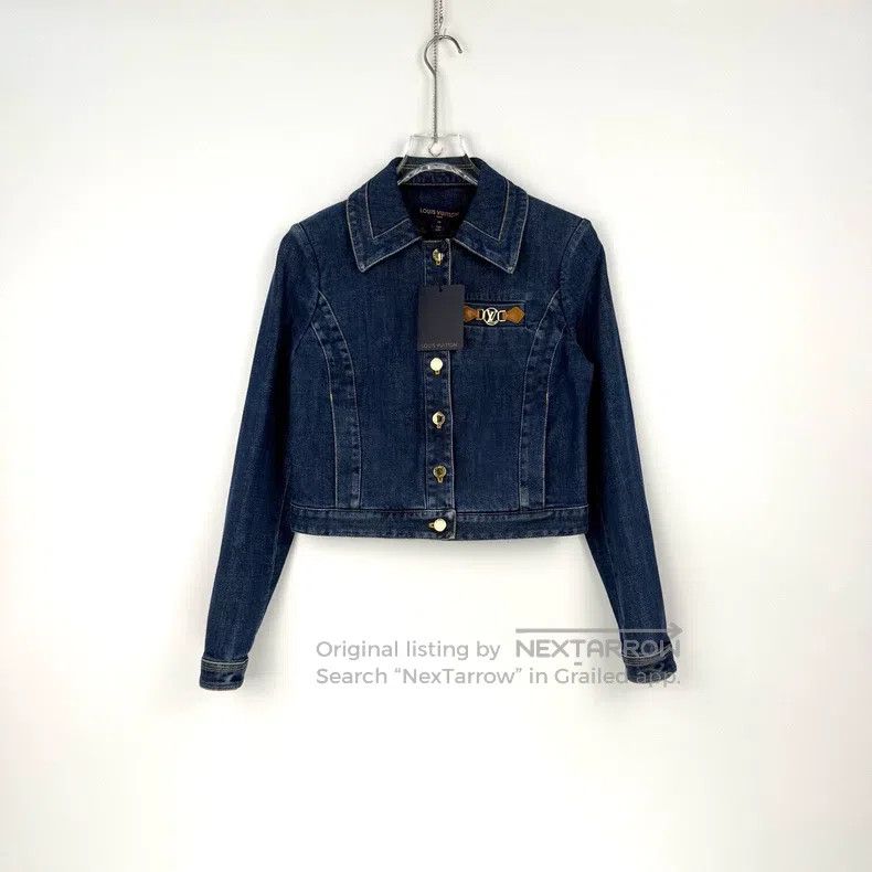 Louis Vuitton Louis Vuitton Washed blue metallic leather label denim jac Size XS / US 0-2 / IT 36-38 - 3 Thumbnail