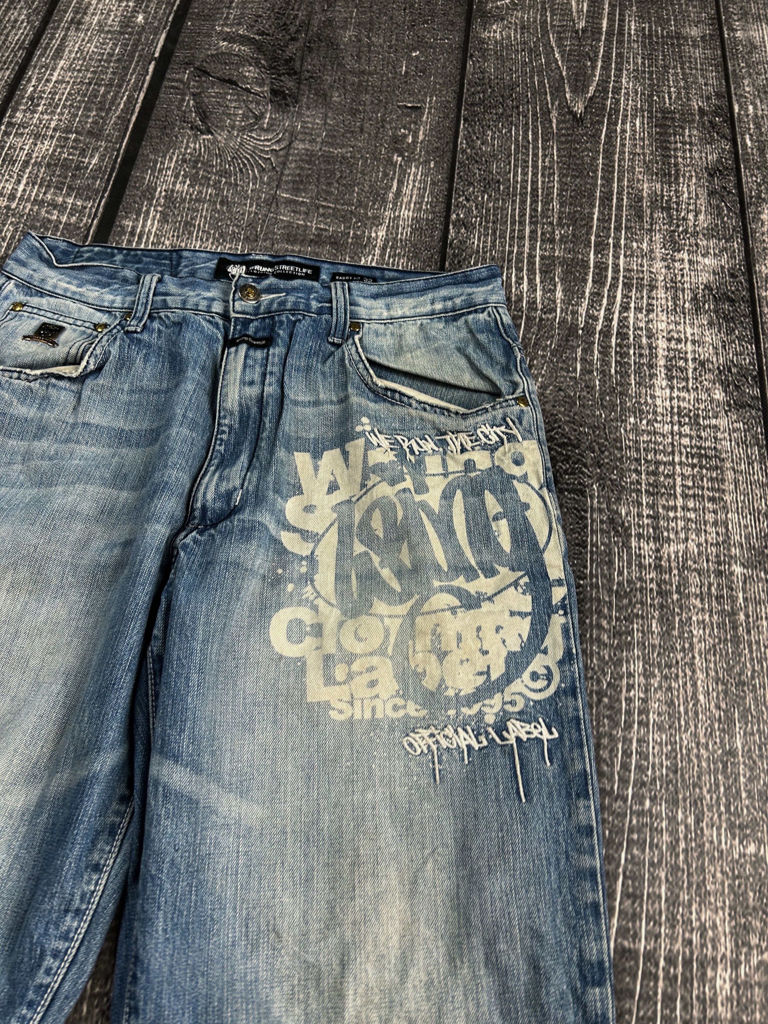 Japanese Brand VTG Baggy Rap SK8 JNCO Balenci Style Washed Jeans Y2K Size US 32 / EU 48 - 6 Thumbnail