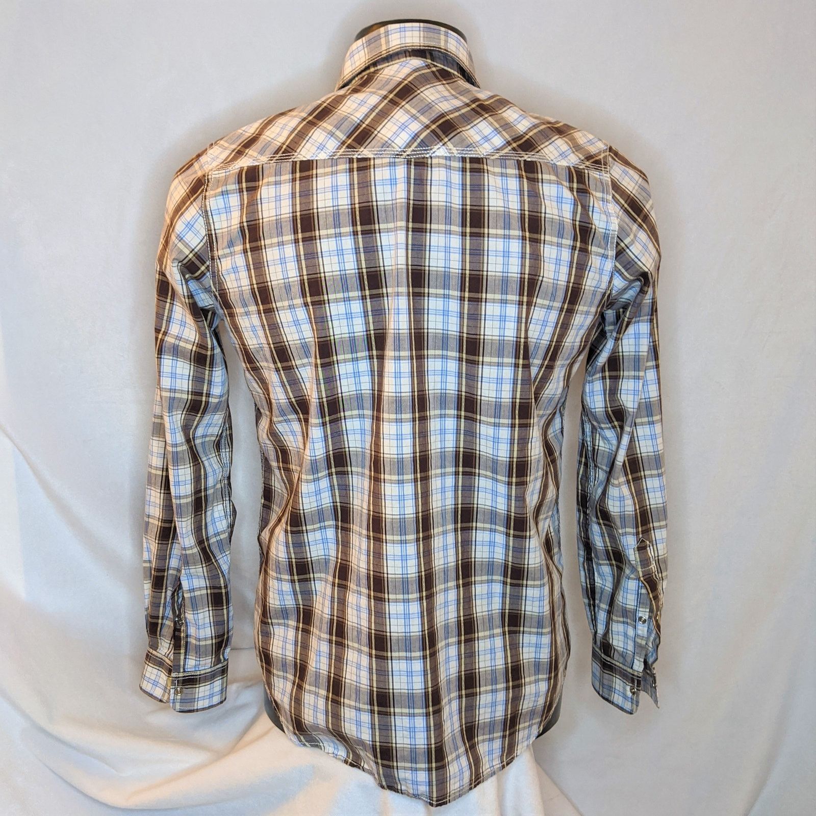 Club Room Club Room Men's Long Sleeve Button Shirt Brown Plaid Medium Size US M / EU 48-50 / 2 - 3 Thumbnail