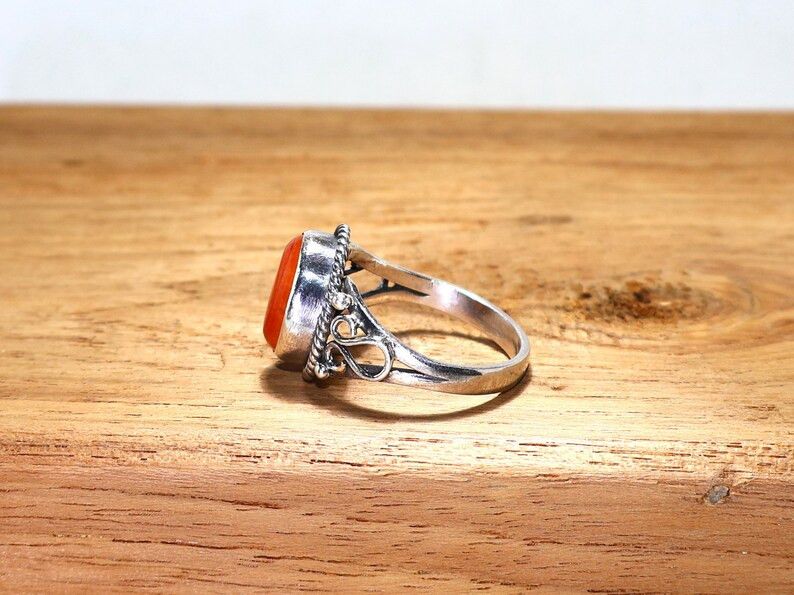 Handmade Handmade Carnelian Ring: 925 Sterling Silver Boho Ring, Gift Size ONE SIZE - 6 Thumbnail