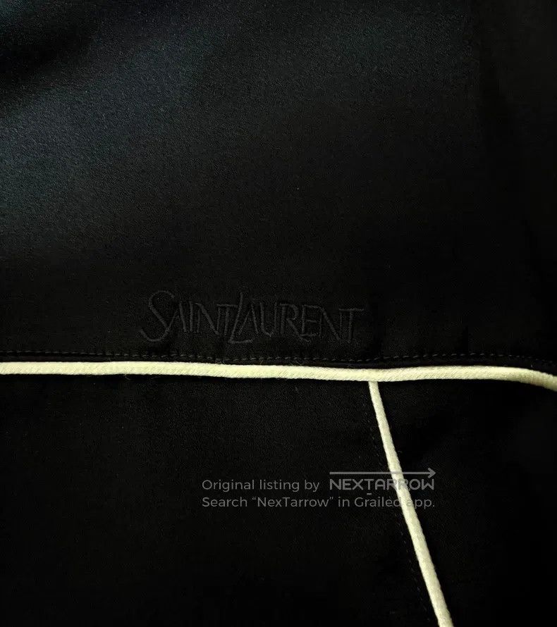 Saint Laurent Paris Saint Laurent Paris Stand collar silk slogan embroidery bl Size US L / EU 52-54 / 3 - 4 Thumbnail