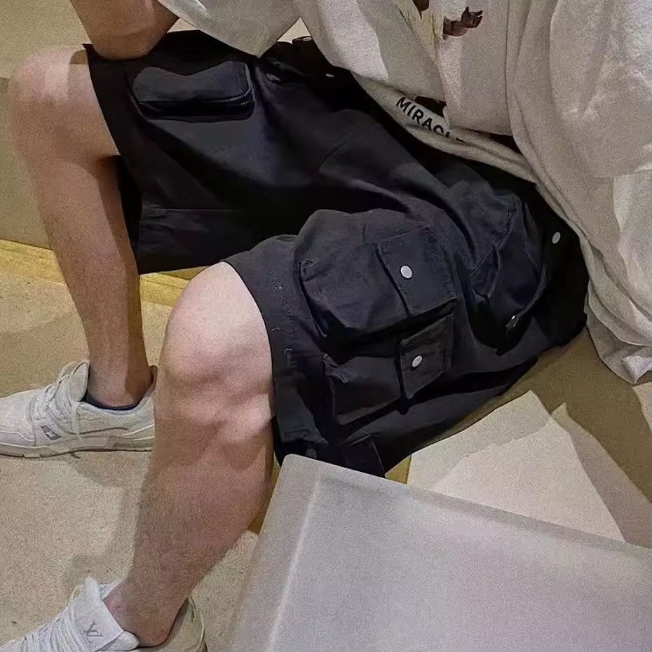 Designer × Vintage Cargo Y2K Streetwear Loose Techwear Black Shorts Size US 34 / EU 50 - 3 Thumbnail