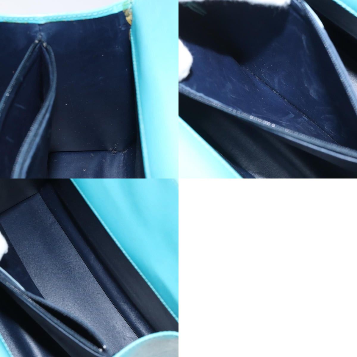 Dior DIOR Hand Bag Leather Blue Gold Size ONE SIZE - 12 Thumbnail