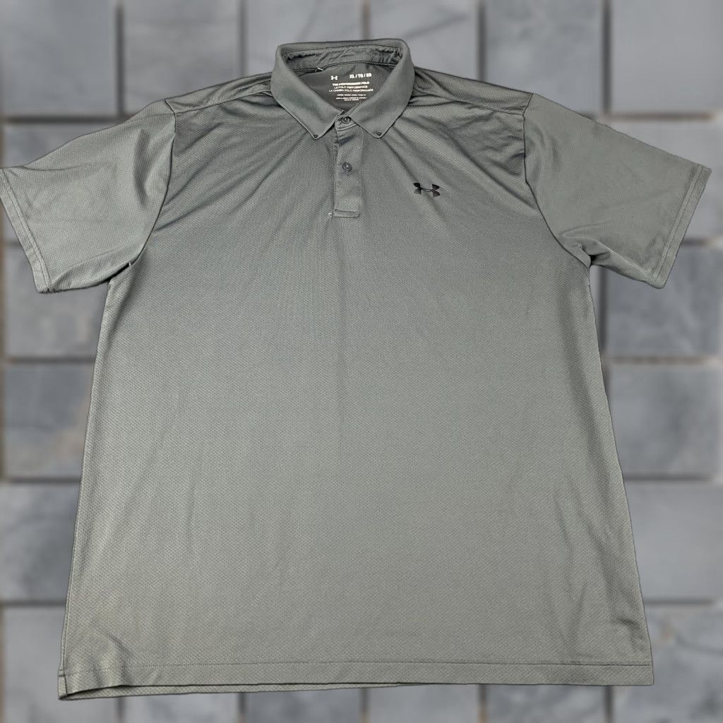 Under Armour Under Armour Performance Polo Shirt XL Mens Gray Loose Fit Textured Golf Wicking Size US XL / EU 56 / 4 - 1 Thumbnail