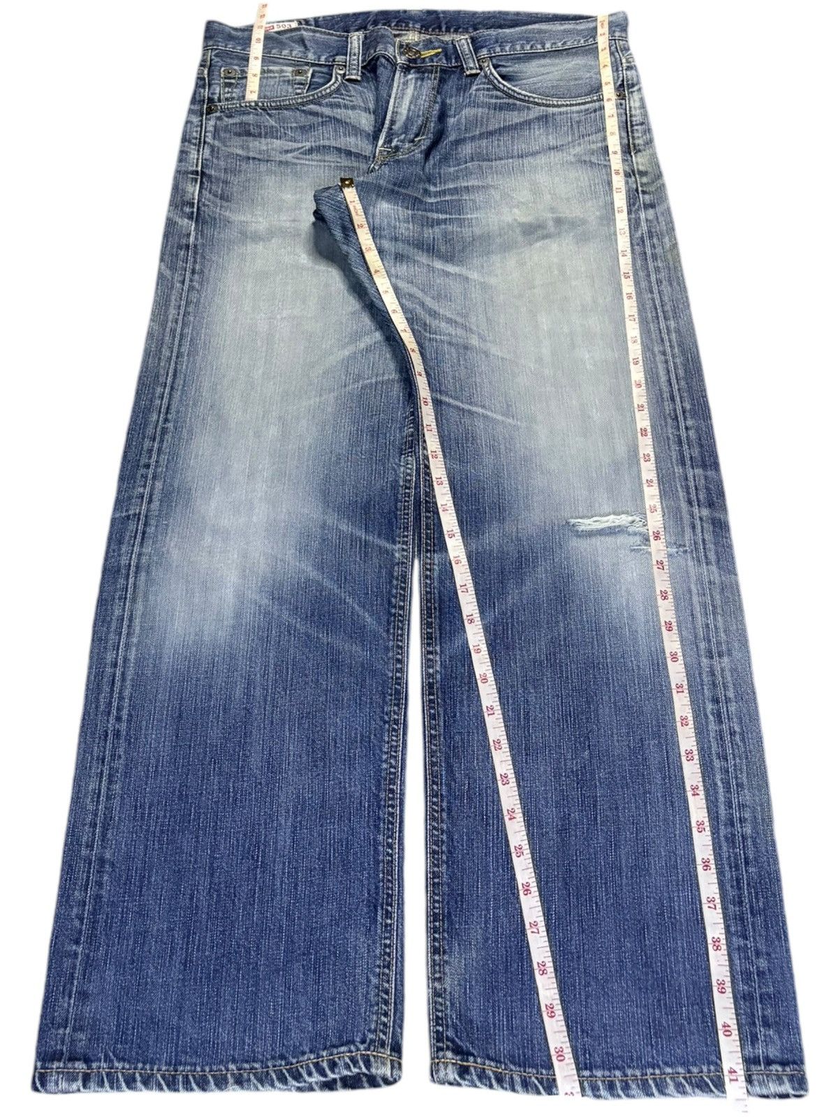Edwin Vintage Japanese Edwin 503 Faded Wash Distressed Baggy Jeans Size US 36 / EU 52 - 12 Thumbnail