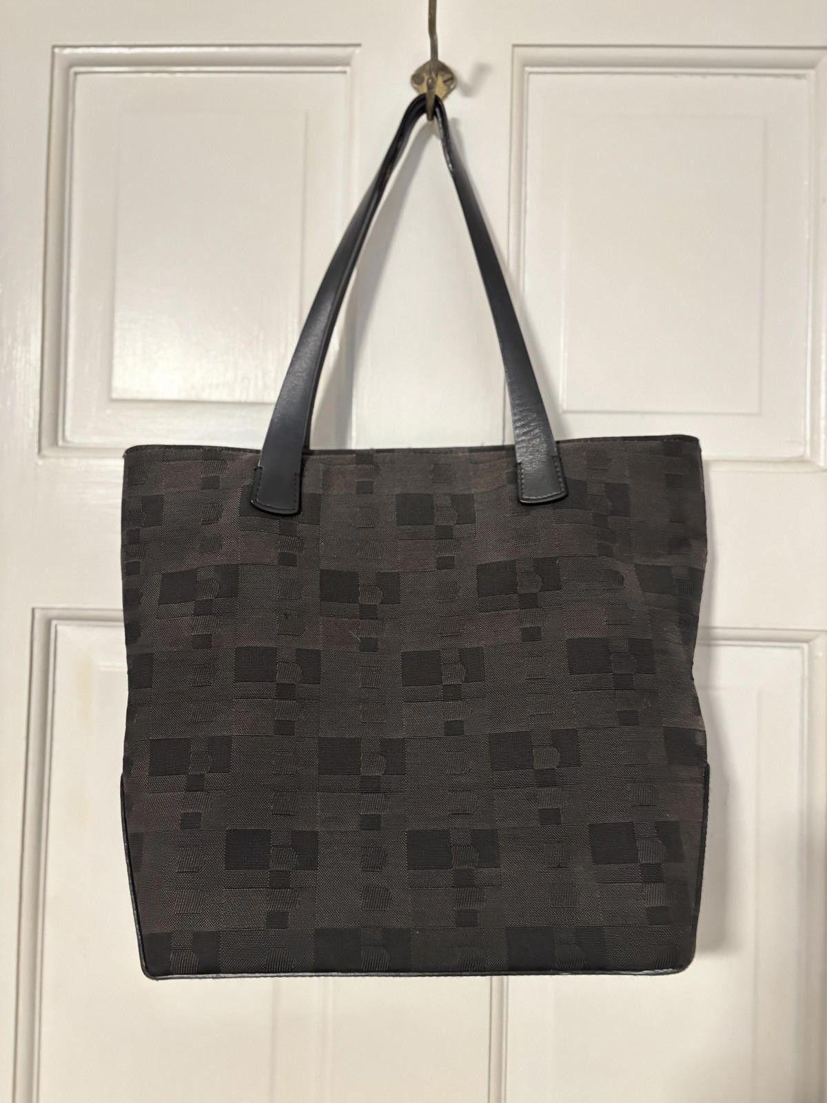 Bally BALLY Black Patterned Tote Bag with Leather Handles Size ONE SIZE - 1 Thumbnail