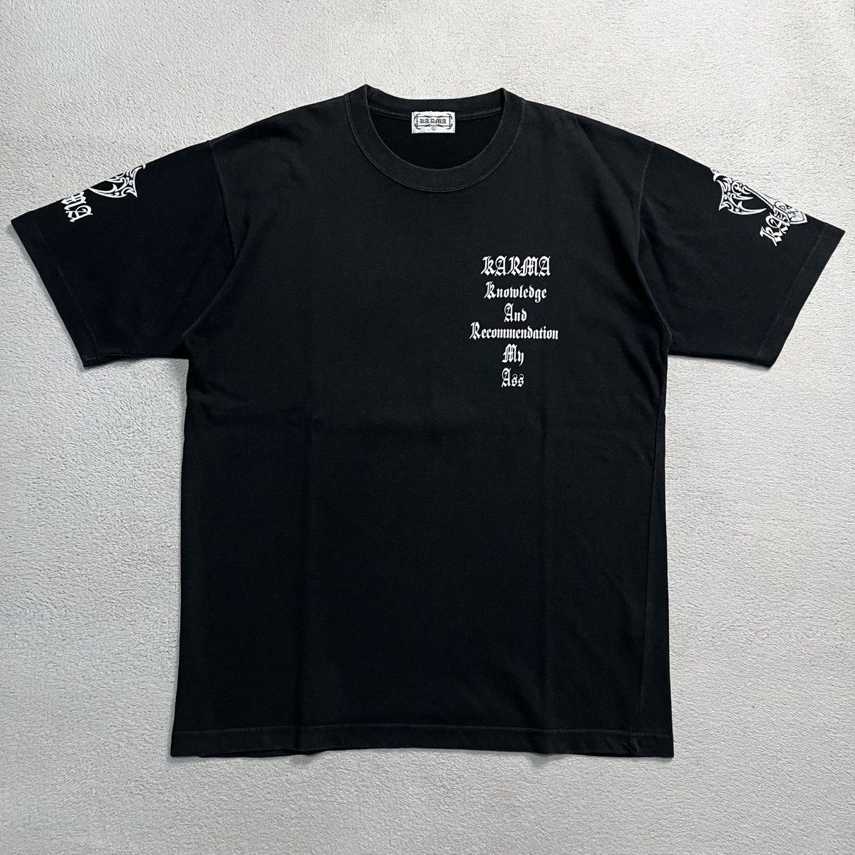 Japanese Brand Vintage KARMA Poem Punk T.Shirt Size US L / EU 52-54 / 3 - 2 Thumbnail