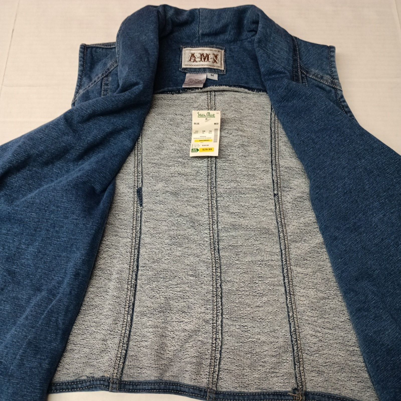 AMI AMI Open Drape Front Denim Jean Vest Women's Size M Blue Size M / US 6-8 / IT 42-44 - 2 Thumbnail
