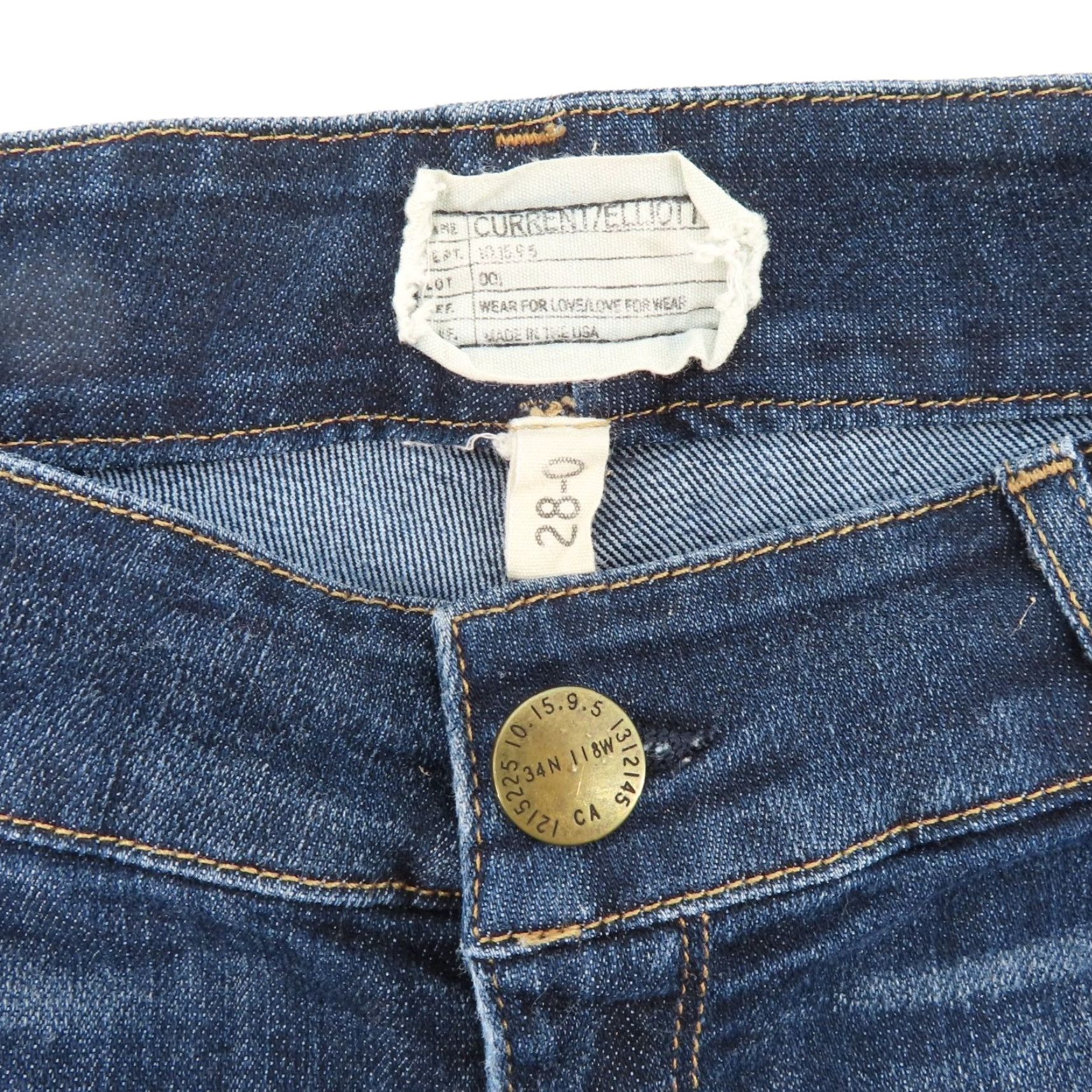 Vintage Current Elliott Womens Cropped Legging Jeans 28 Denim Ankle Zip Dark Wash Bluebird 5-Pocket Style Size 28" / US 6 / IT 42 - 7 Thumbnail