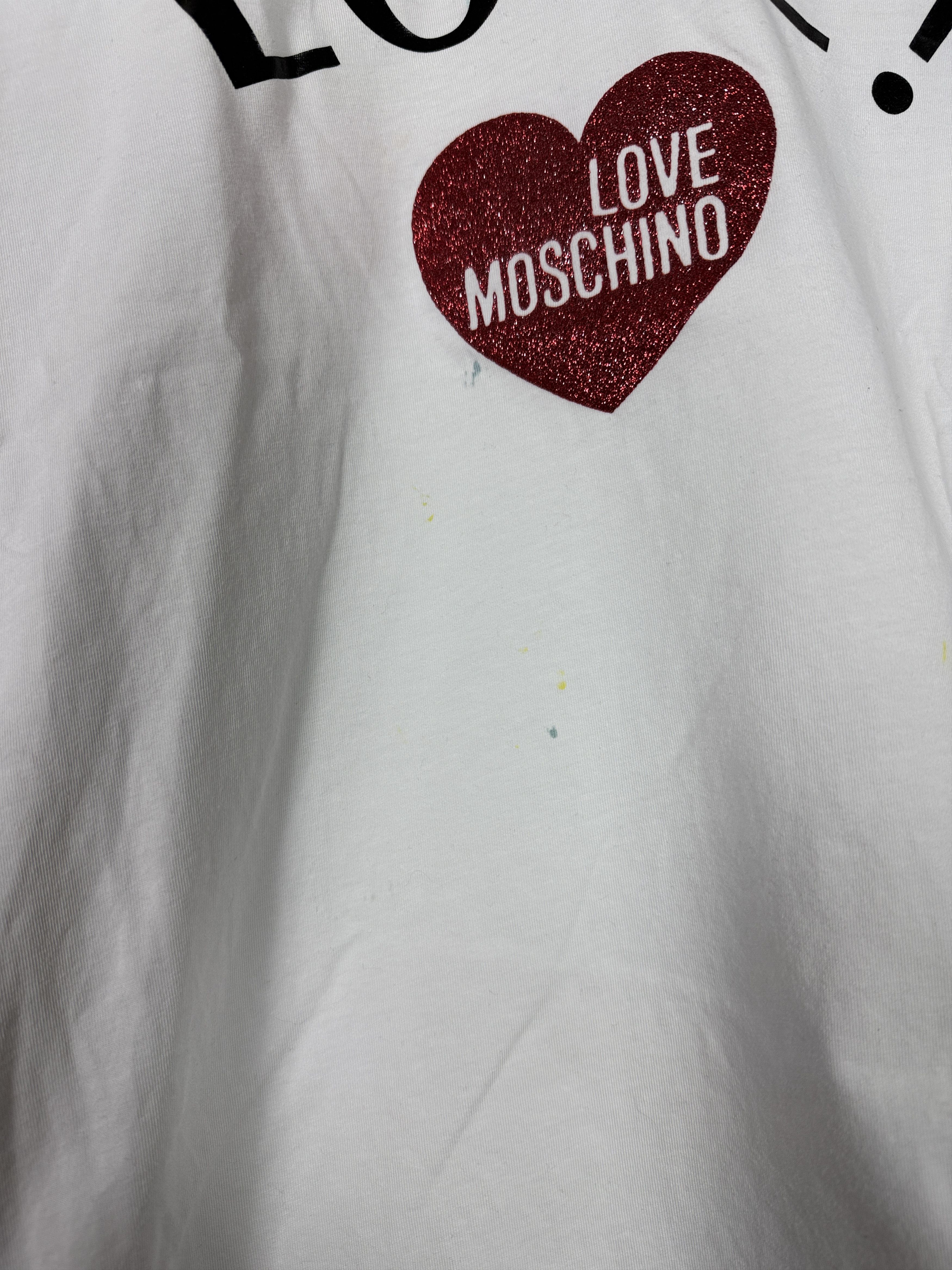 Love Moschino Love Moschino women’s t-shirt Love heart print white cotton Size M / US 6-8 / IT 42-44 - 3 Thumbnail