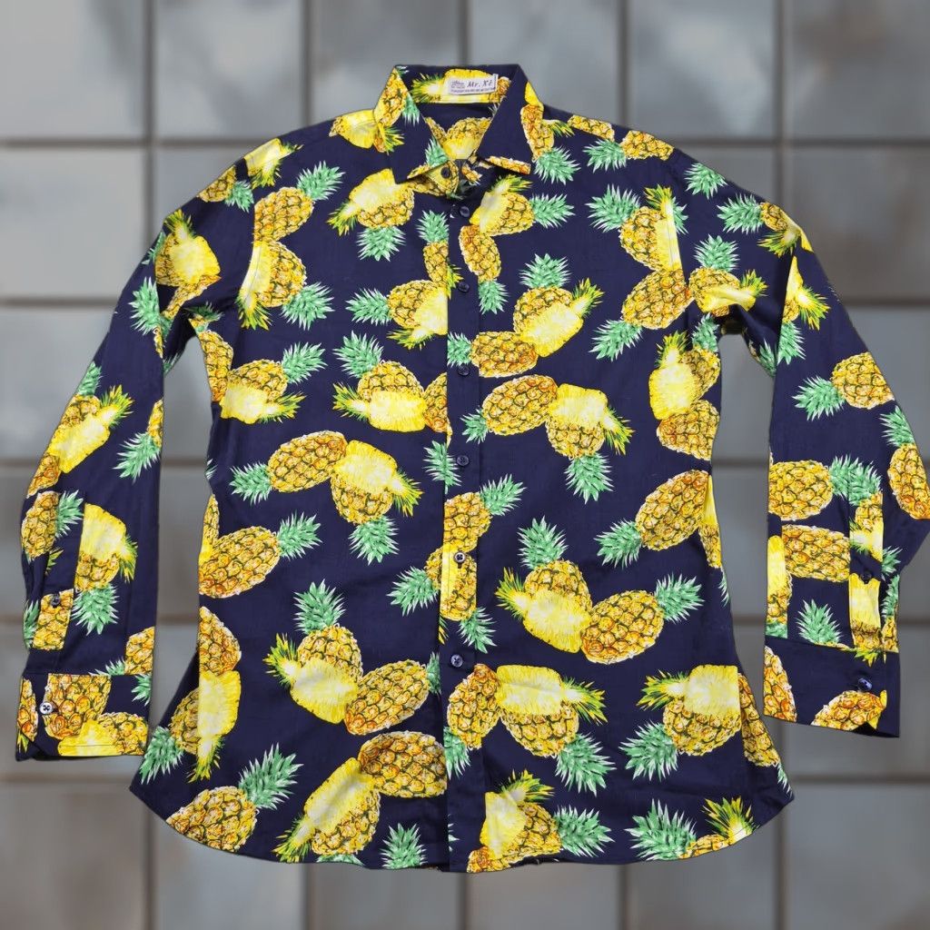 Vintage VTG Mr. Xe Shirt Mens M Button Up Pineapple Hawaiian Aloha Long Sleeve Floral Xé 90s Beach Tropical Vintage Size US M / EU 48-50 / 2 - 1 Thumbnail