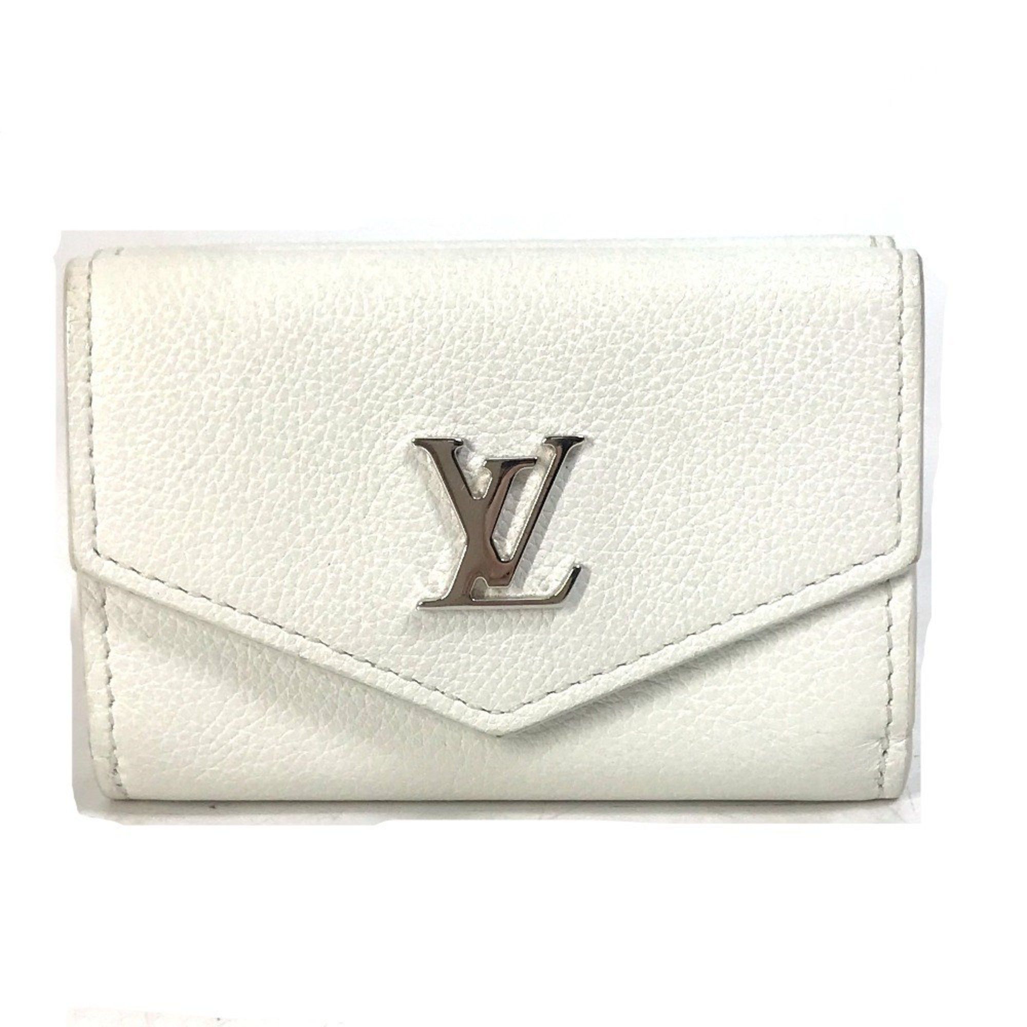Louis Vuitton LOUIS VUITTON M68482 Portefeuille Lock Mini Compact Wallet, Tri-fold Leather, Women's, White Size ONE SIZE - 1 Thumbnail