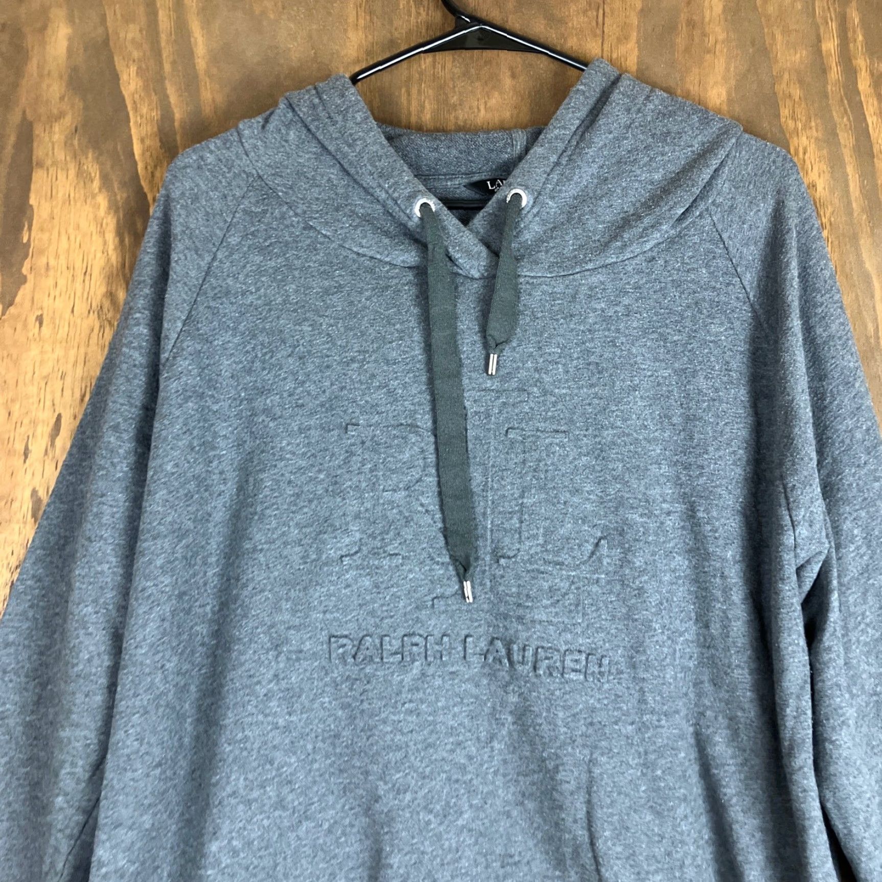 Ralph Lauren Lauren Ralph Lauren Womens Hoodie Gray Black Label Pullover Long Sleeve XL Large Size XLarge Hooded Sweater Casual Workwear Size XL / US 12-14 / IT 48-50 - 2 Thumbnail