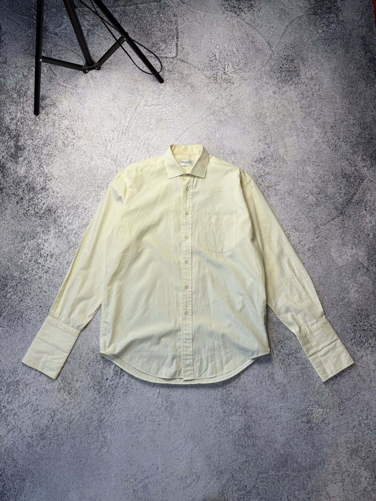 Vintage Yves Saint Laurent Classic Wedding Shirt with Cufflinks Size US L / EU 52-54 / 3 - 1 Thumbnail