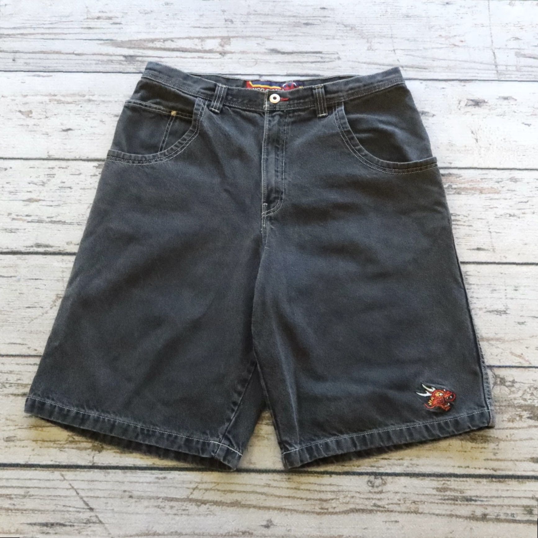 JNCO Vintage JNCO Jeans Dargon Denim Shorts Size 38 Black Men Cargo Cotton 38 Size US 38 / EU 54 - 2 Thumbnail