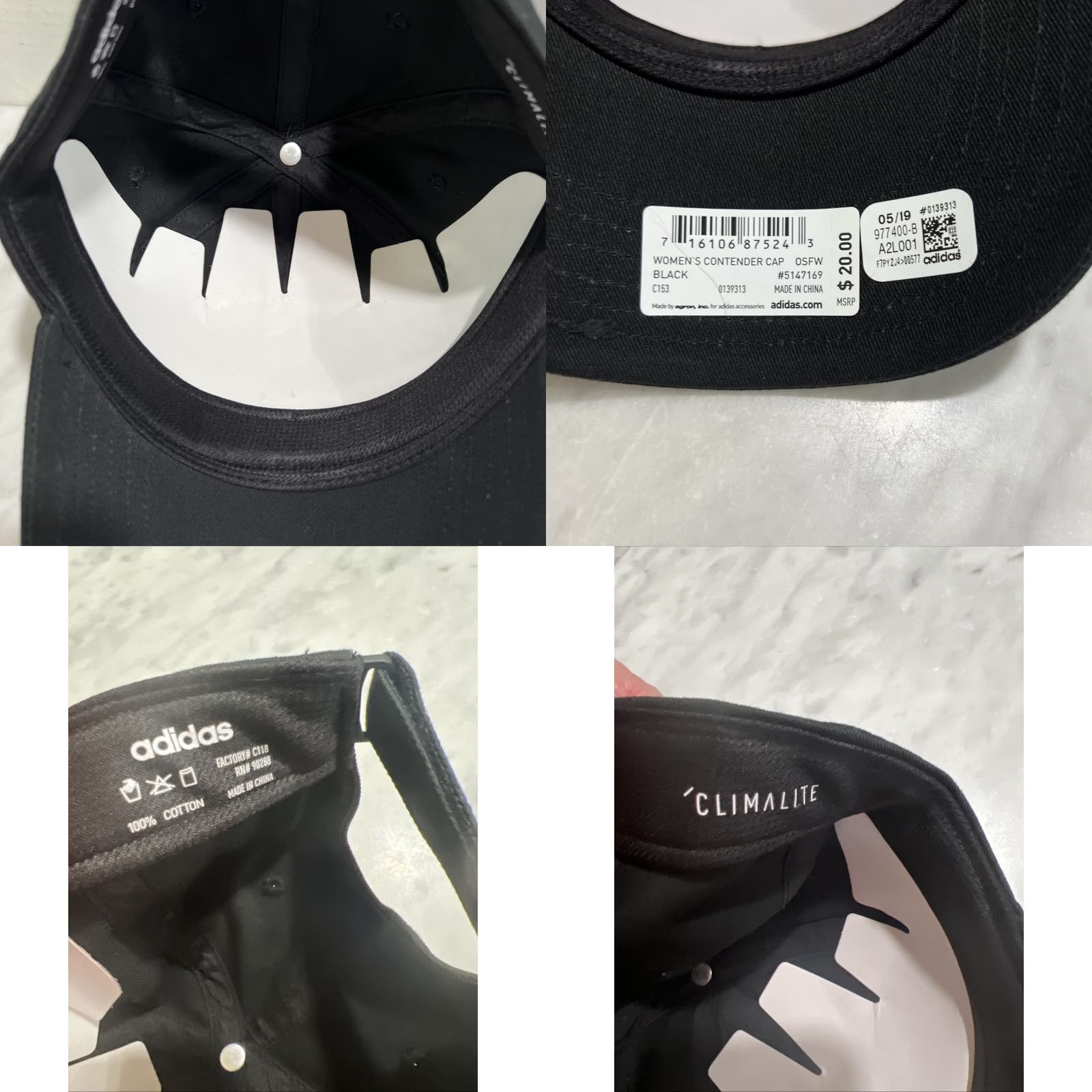 Adidas Adidas Contender Hat Women’s Fit Adjustable Black Climalite Golf Pickleball NWT Size ONE SIZE - 8 Thumbnail