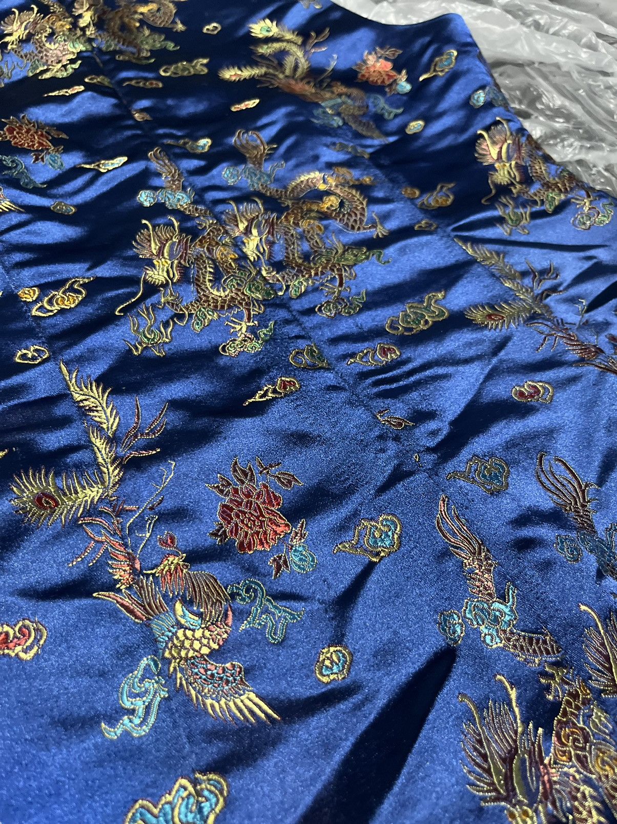 Japanese Brand × Vintage Blue Silk Dragon Dress Size M / US 6-8 / IT 42-44 - 10 Thumbnail
