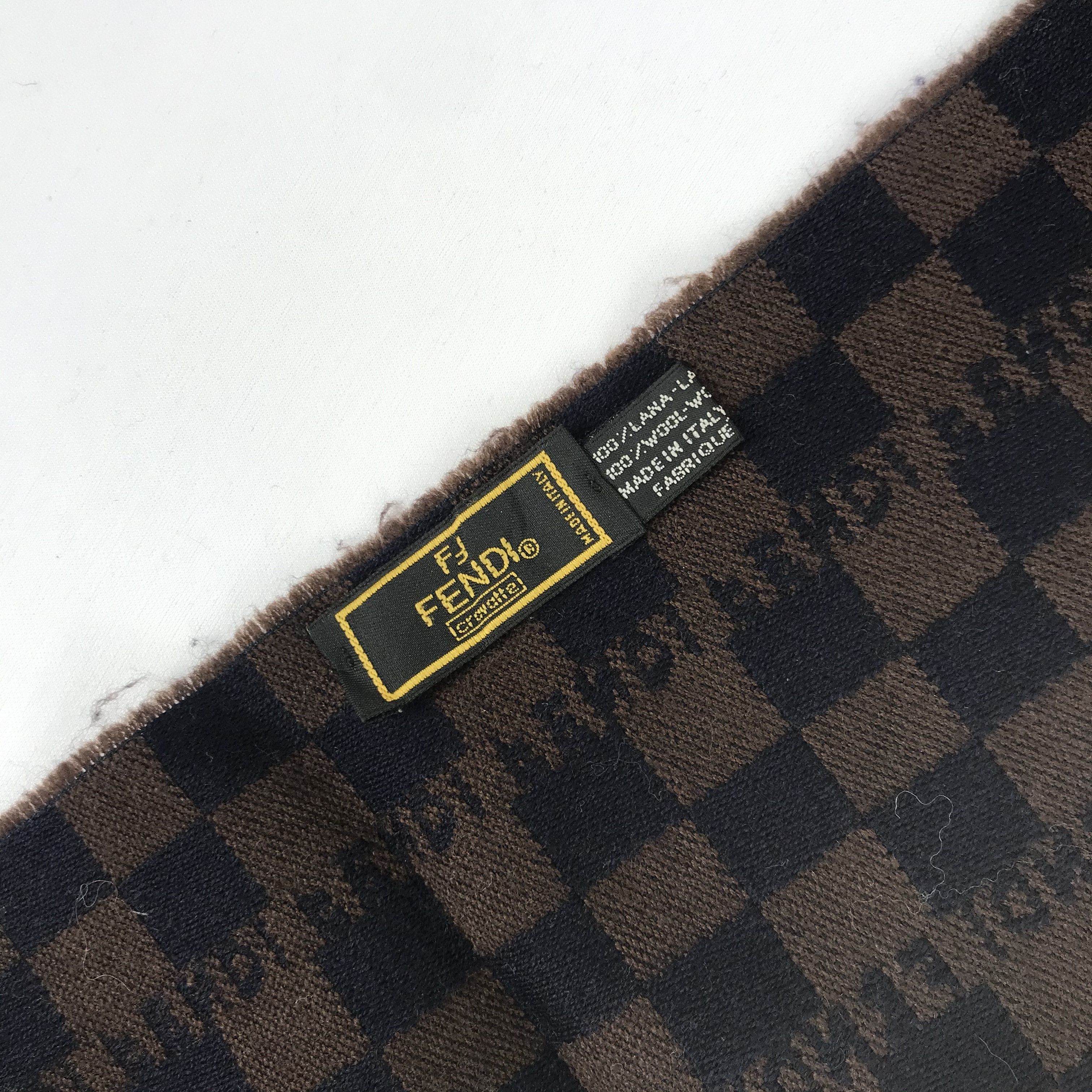 Japanese Brand Vintage Fendi Scarf Wool Fendi Zucca FF Monogram Scarves. Size ONE SIZE - 3 Thumbnail