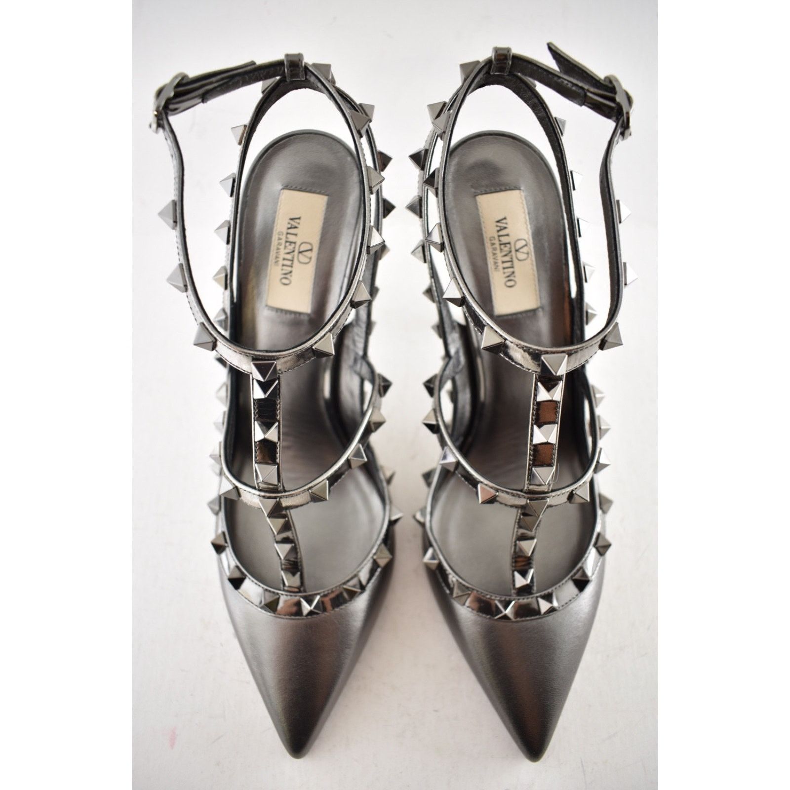 Valentino Valentino Rockstud 100mm Anthracite Grey T-Strap Pump 40 Size US 10 / IT 40 - 11 Thumbnail