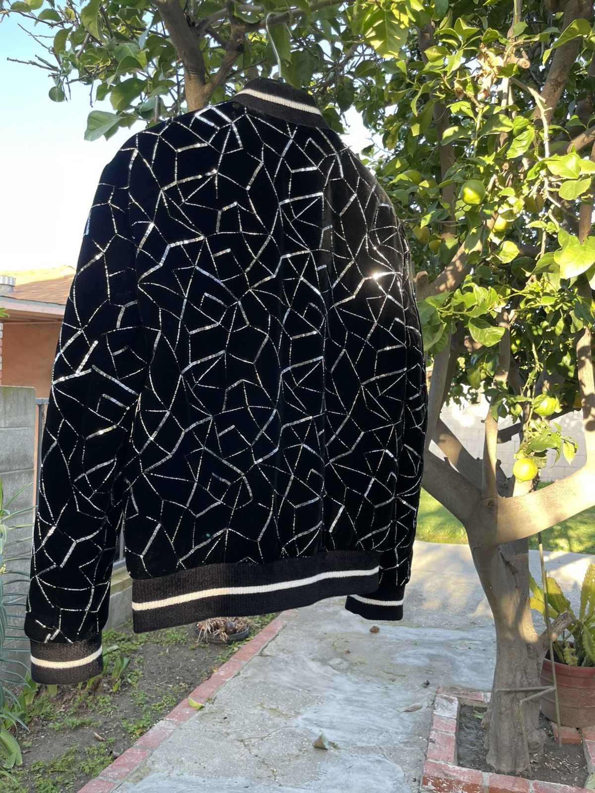 Saint Laurent Paris Saint Laurent Paris Teddy Varsity Sequin Bomber Jacket Black Size US S / EU 44-46 / 1 - 12 Thumbnail