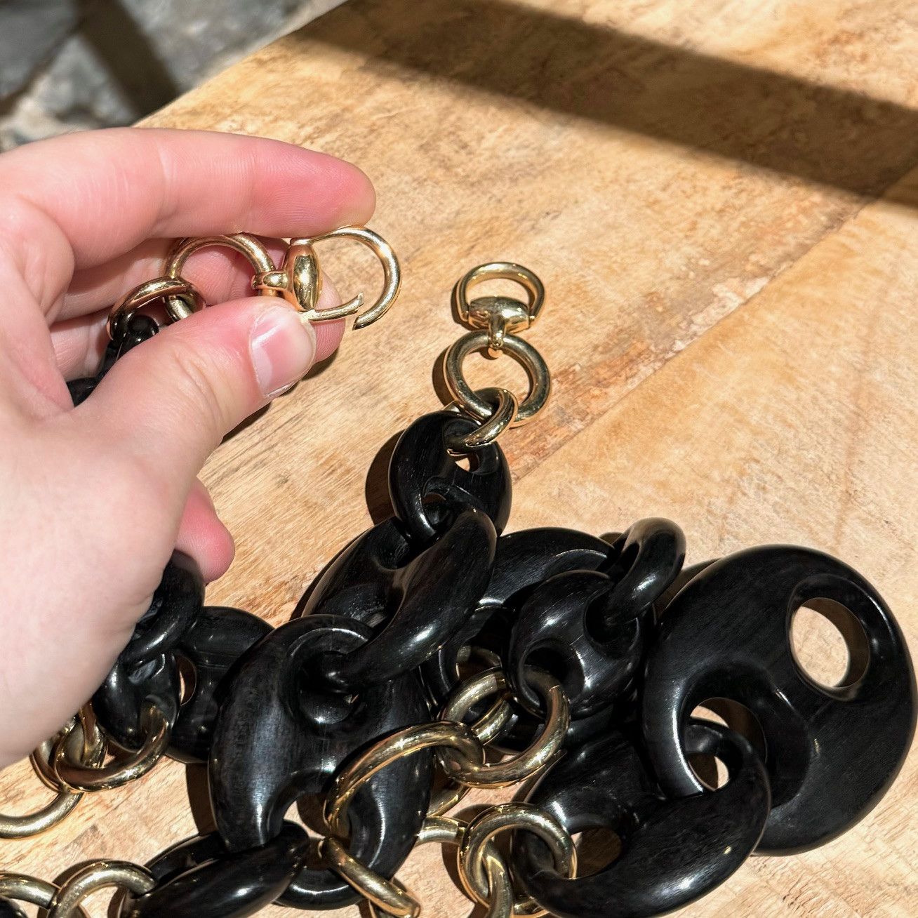 Gucci Gucci Vintage 18k Gold Wood Marina Link Chain Necklace Size ONE SIZE - 8 Thumbnail