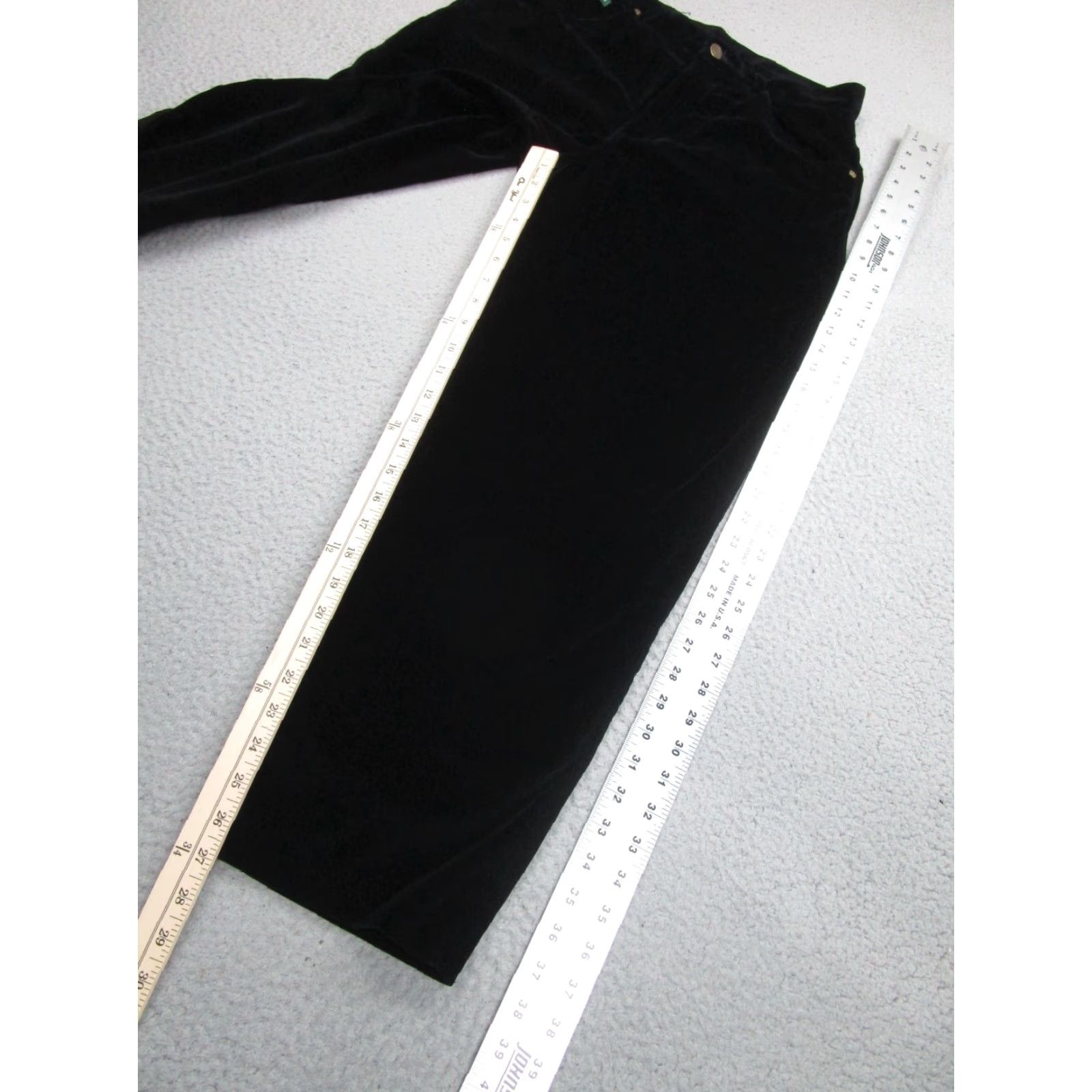 Ralph Lauren VINTAGE Ralph Lauren Pants Womens 10 Black Velvet Y2K Loose Baggy Classic Size 32" / US 10 / IT 46 - 3 Thumbnail