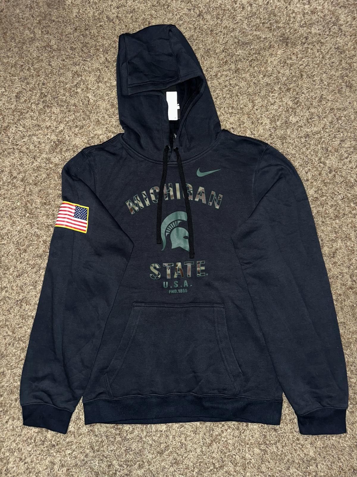 Nike Men's Nike Black Michigan State Spartans Veterans Day Pullover Hoodie Size US S / EU 44-46 / 1 - 1 Thumbnail
