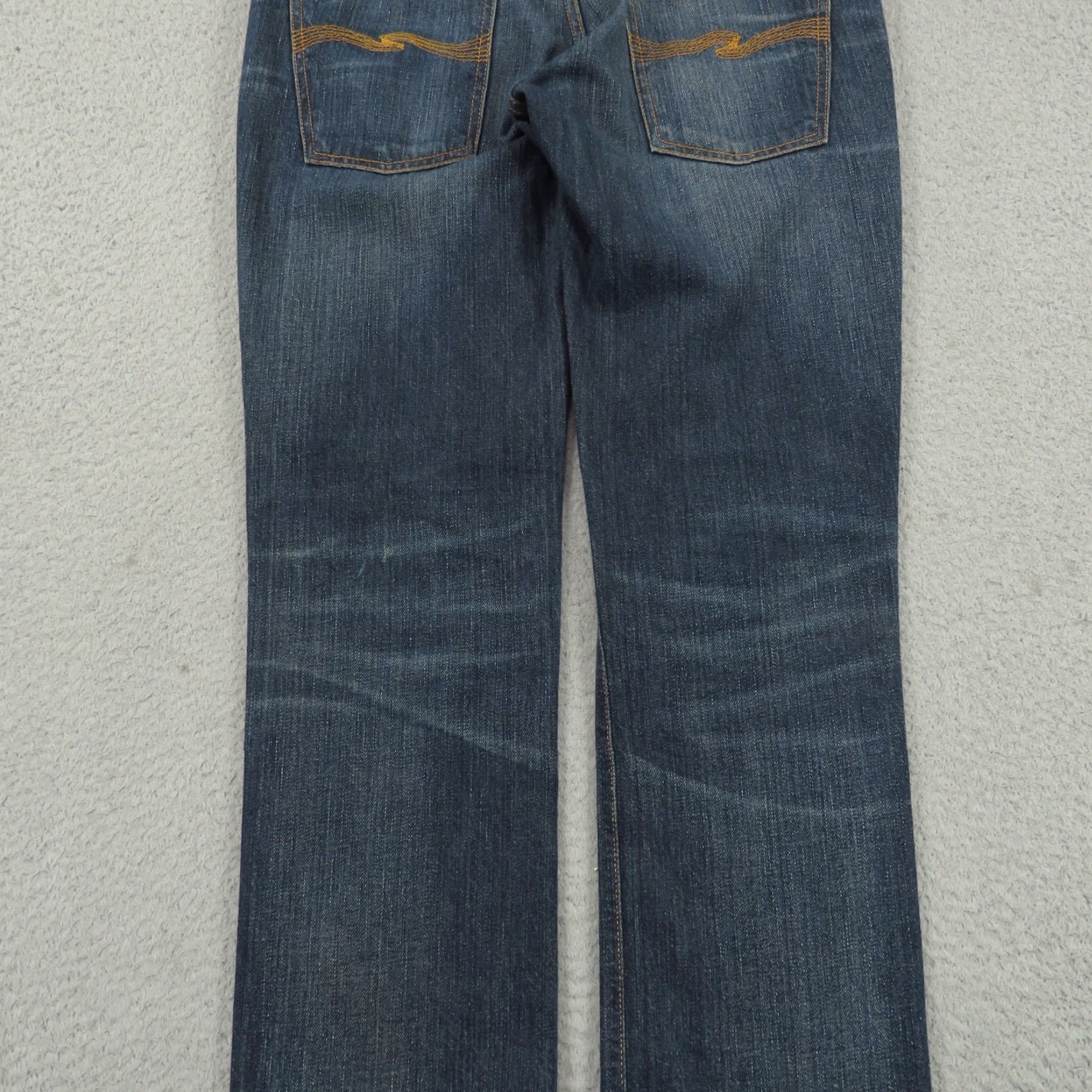 Nudie Jeans Nudie Jeans Men Slim 31x34 Thin Finn Slubby Blue Denim Fades Whiskers Straight Leg Jeans Size US 31 - 3 Thumbnail