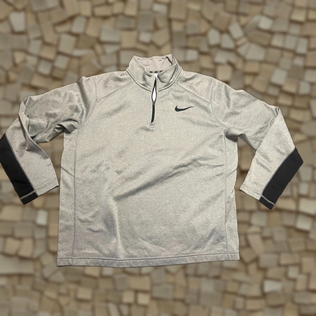 Nike Nike Sweater Mens Large Gray 1/4 Zip Pullover Therma Fit Logo Knit Casual Size US L / EU 52-54 / 3 - 1 Thumbnail