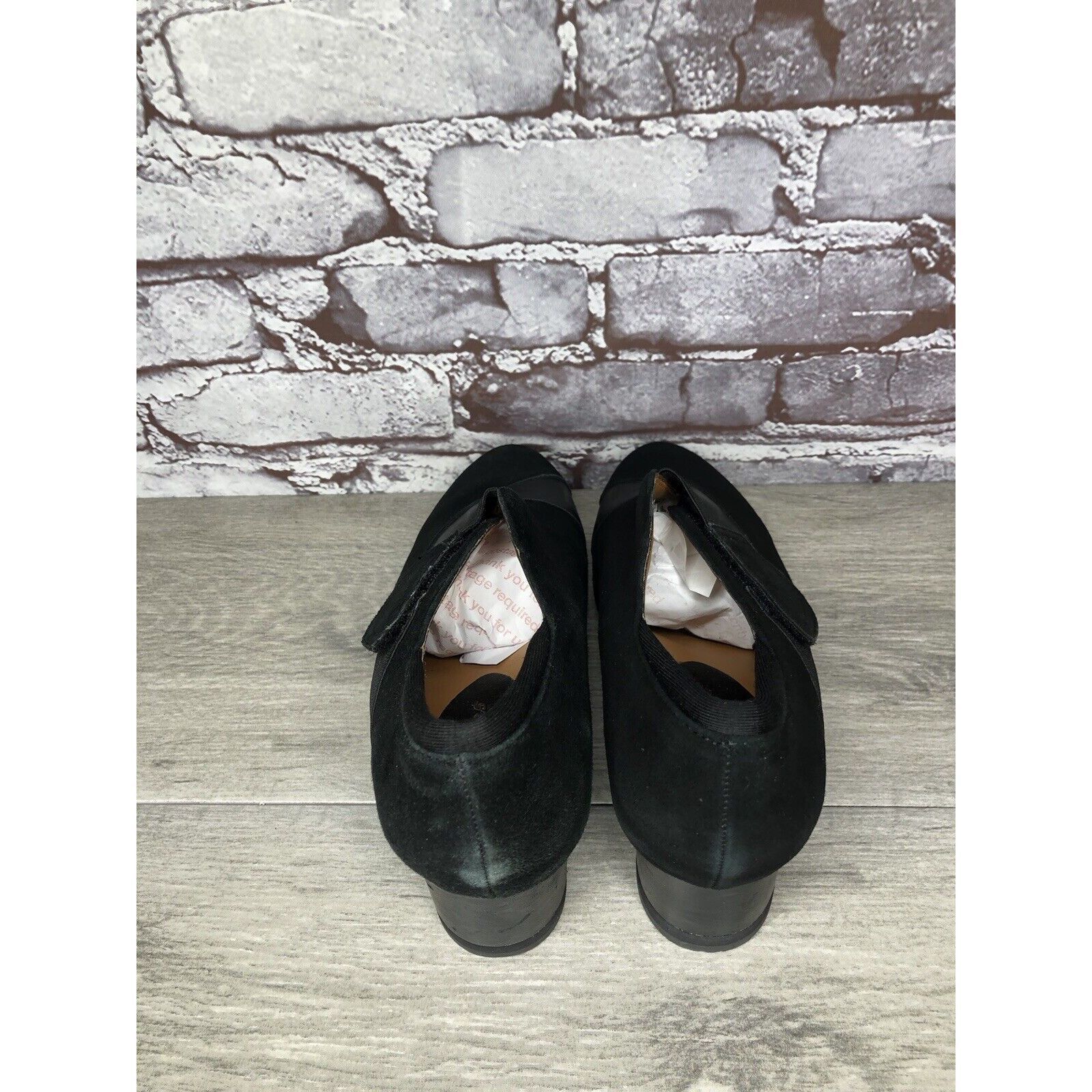 Other Earthies Bondy Black Suede Leather Strap Wedge Booties Women Size US 9 / IT 39 - 5 Thumbnail