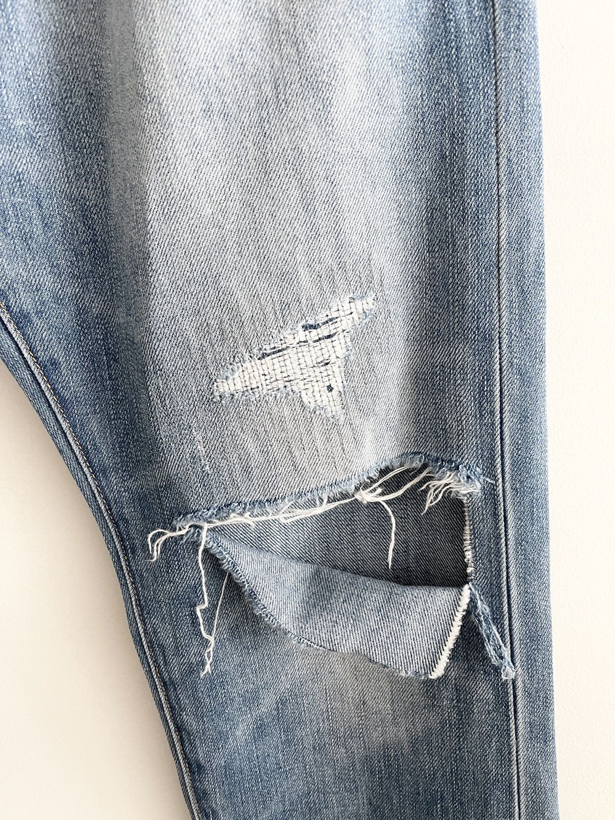 Japanese Brand STEAL! 2000s Jean Shop Distressed Boro Denim Jeans Size US 36 / EU 52 - 5 Thumbnail