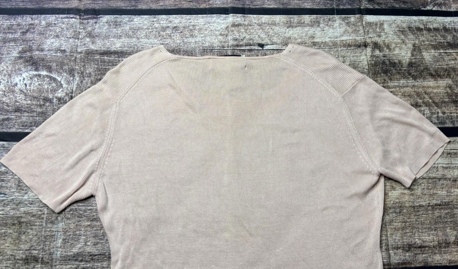 Joseph Abboud Joseph A Silk Top Womens Medium Knit Short Sleeve Pink Size M / US 6-8 / IT 42-44 - 6 Thumbnail