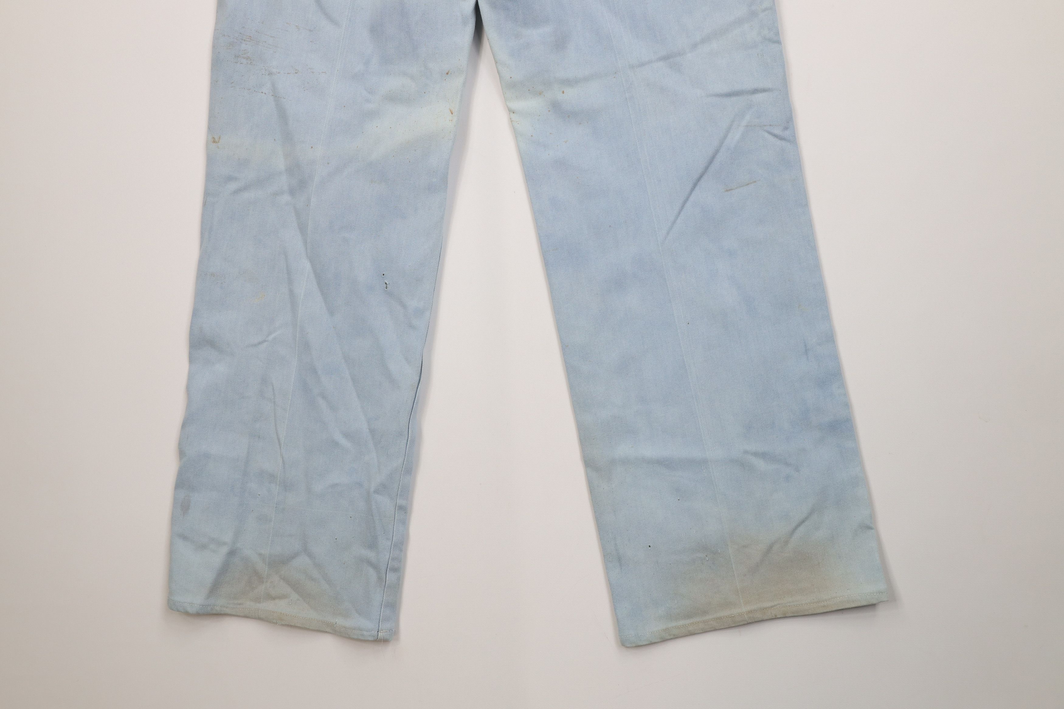 Lee Vintage 70s Lee Flared Wide Leg Denim Jeans Blue USA Size US 36 / EU 52 - 14 Thumbnail