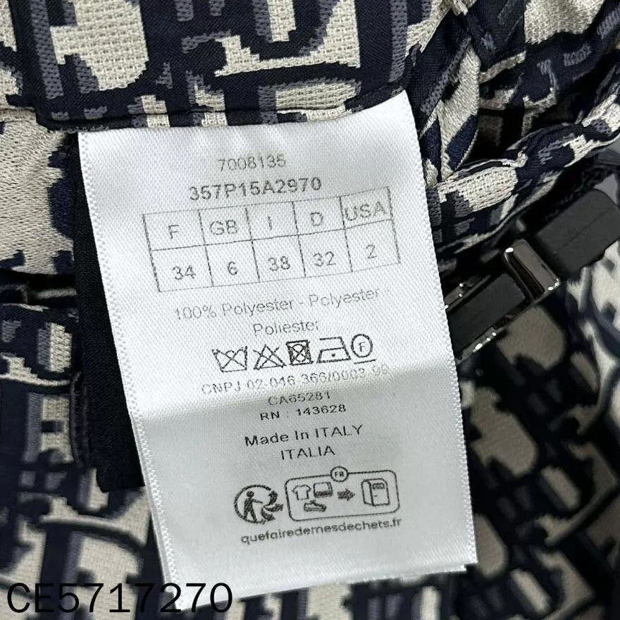 Dior Dior Women's New Blue Oblique Print Culottes 34 Size 25" / US 0 / IT 36 - 4 Thumbnail