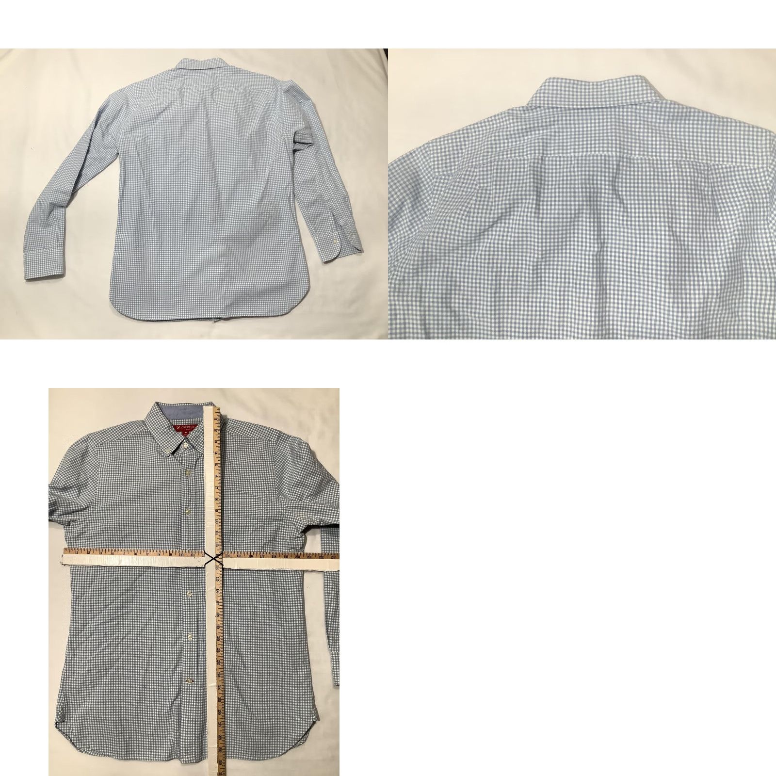 Cremieux Cremieux Shirt Mens Medium Blue Gingham Slim Fit Supima Cotton Button Front Size US M / EU 48-50 / 2 - 8 Thumbnail