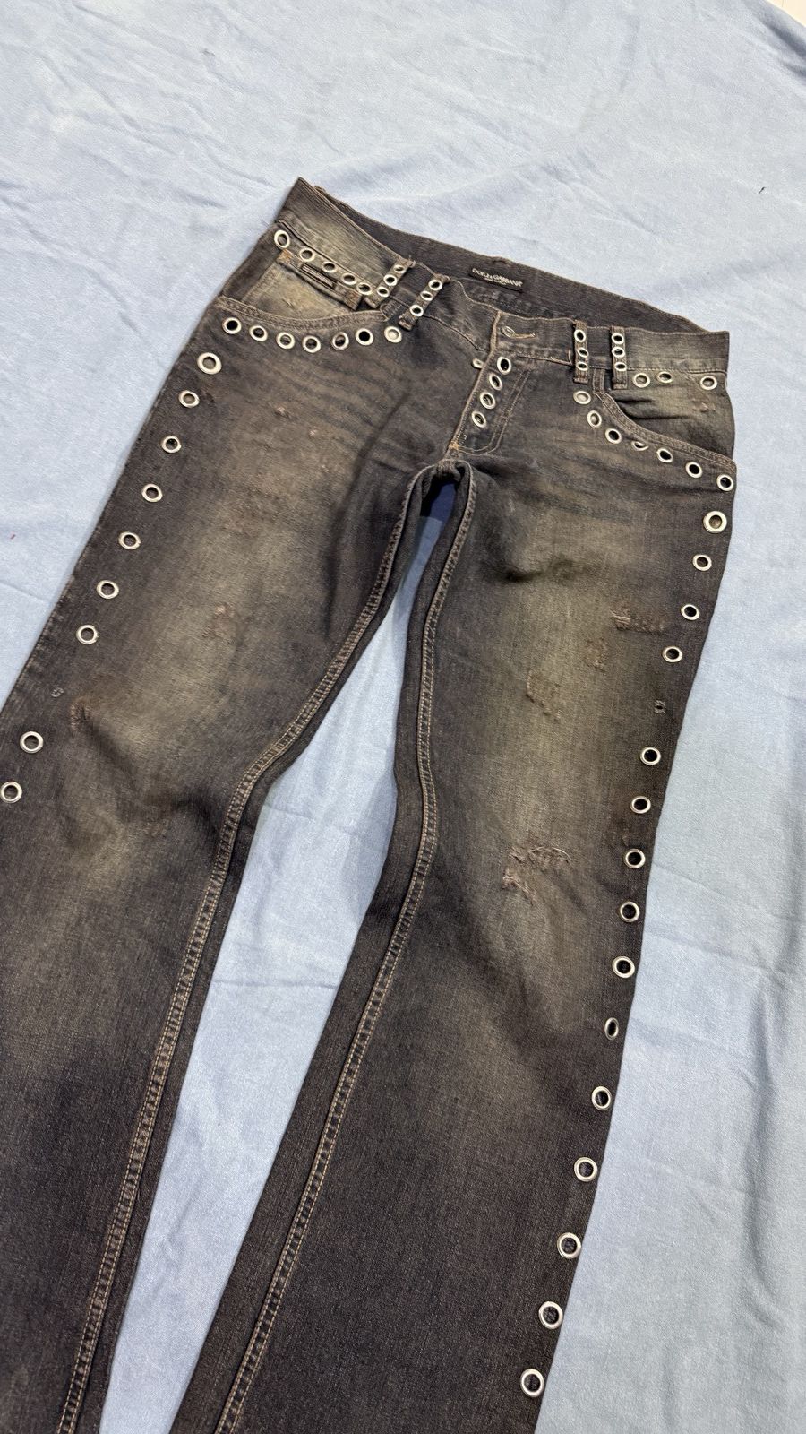 Dolce & Gabbana SS2006 DOLCE & GABBANA EYELET STUDDED JEANS Size US 36 / EU 52 - 4 Thumbnail
